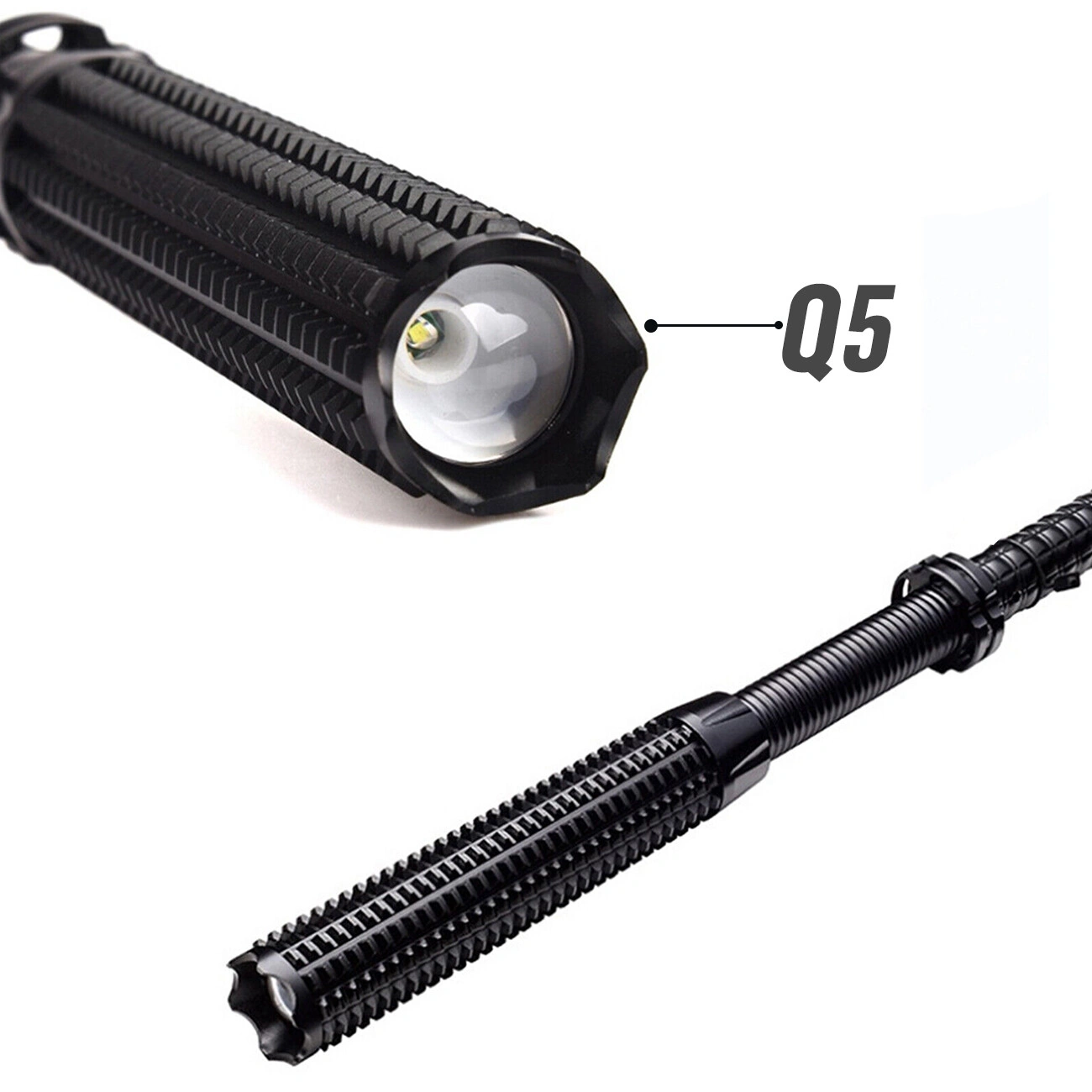 USB Rechargeable LED Flashlight, Retractable Torch, 3-Mode Zoomable Security Light, Outdoor Flashlight Set, Portable Hand Torch view 5