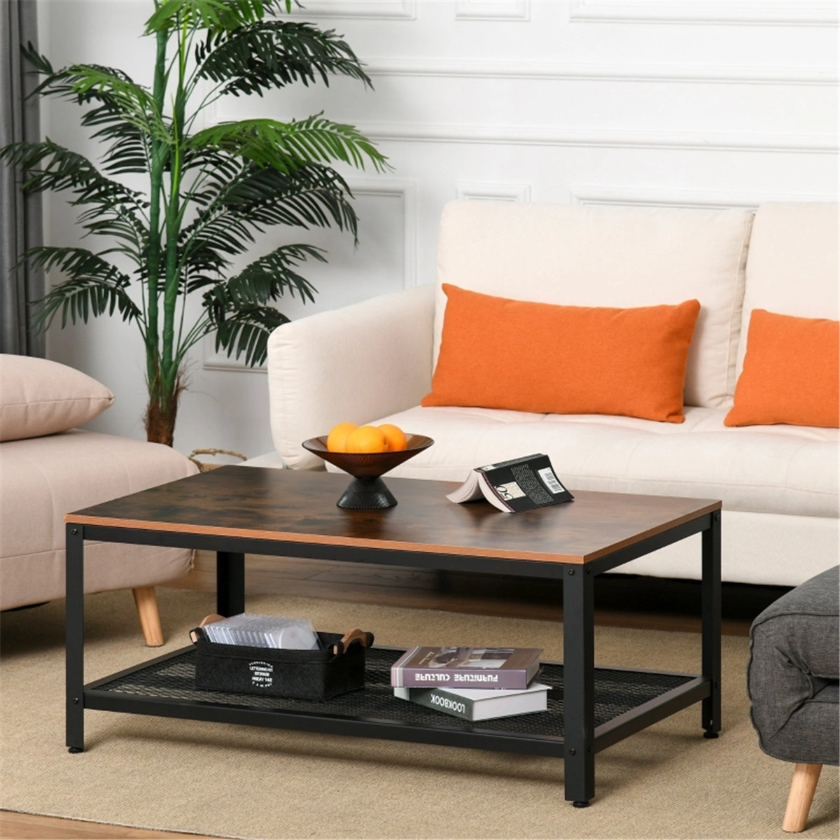 Modern Coffee Table & Bar Table, Space-Saving Multi-Functional Living Room Side Table, Compact Entryway Snack Table for Small Spaces