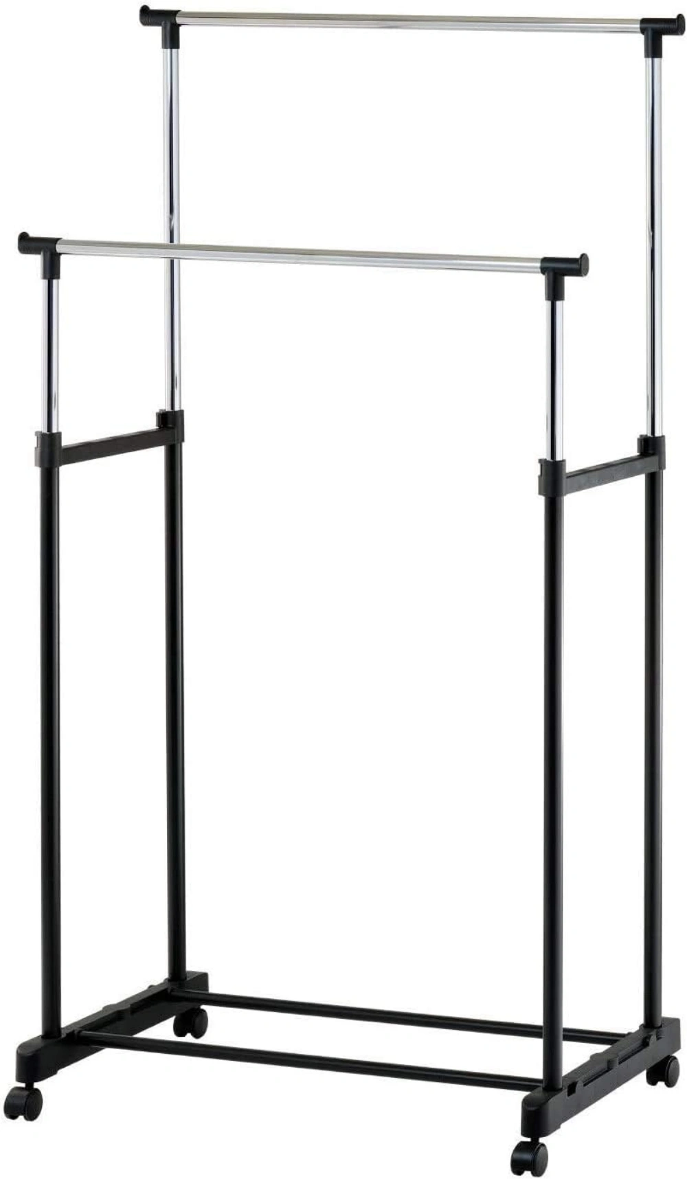 Heavy Duty Metal Dual Rail Clothes Hanging Rack, Garment Display Stand Shelf view 4