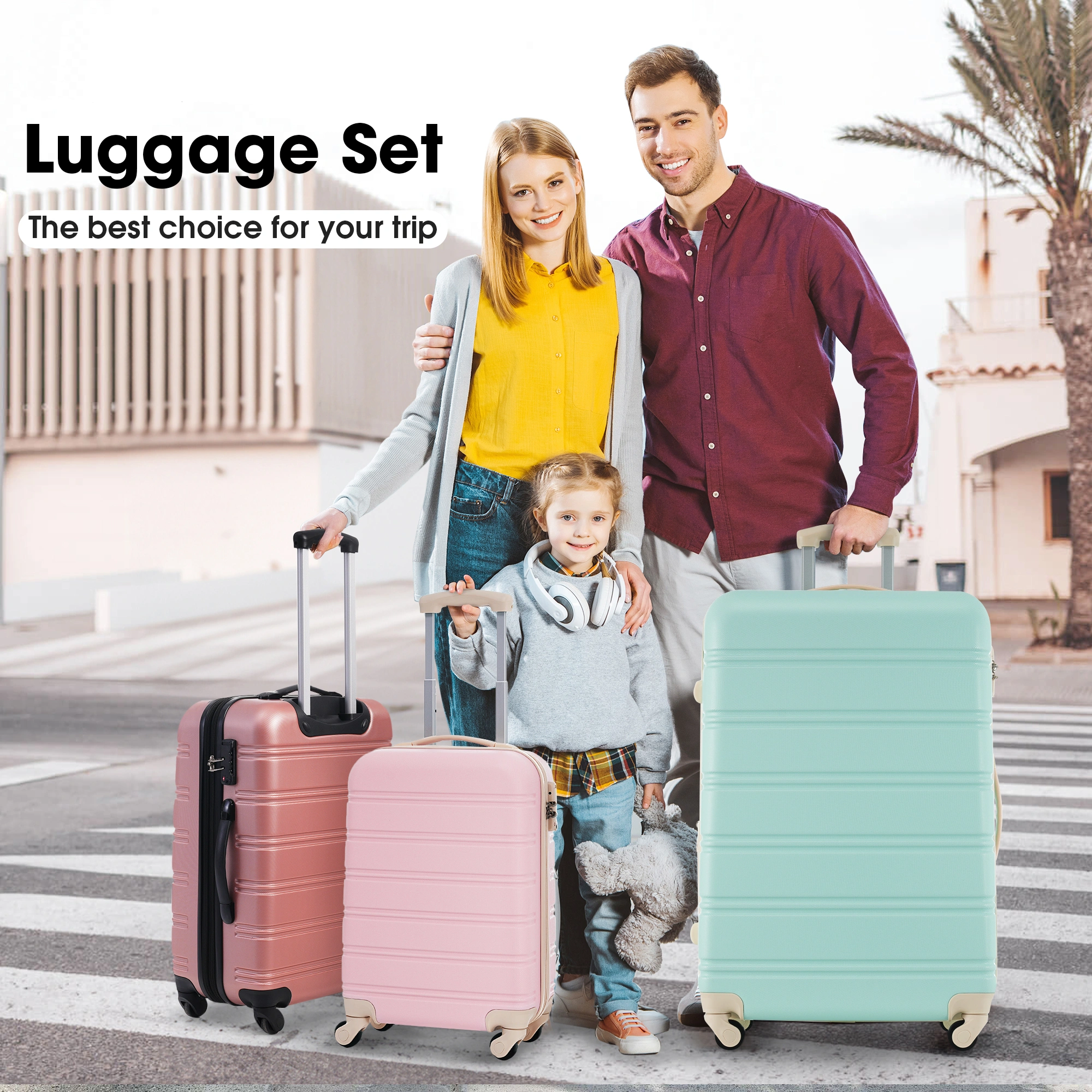 Hardshell Luggage Sets 4 pcs + Bag Spinner Suitcase with TSA Lock Lightweight-16"+20"+24"+28" Luggages view 4