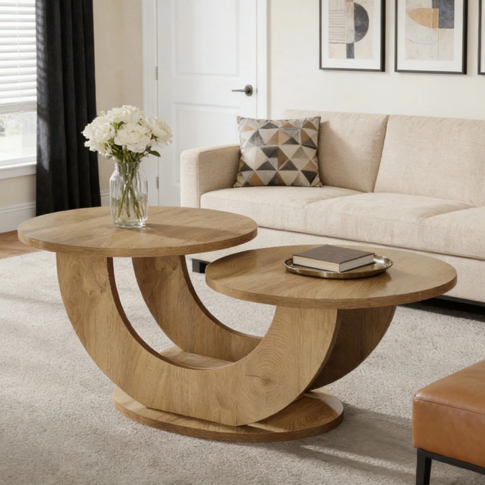 Modern End Table with Storage Shelf, Small Side Table for Living Room Bedroom, Compact Nightstand with Open Cabinet, Wood Look Accent Table