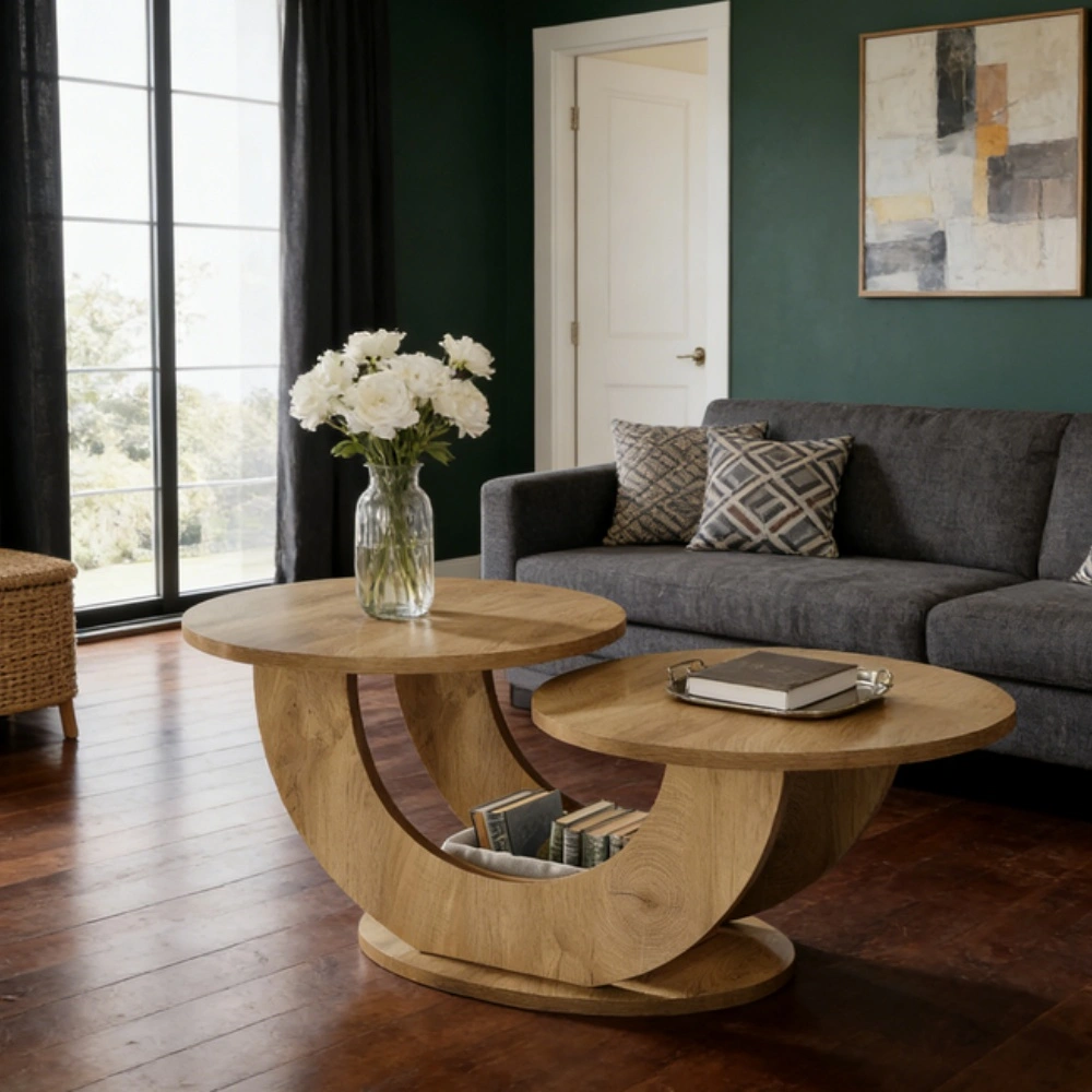 Modern End Table with Storage Shelf, Small Side Table for Living Room Bedroom, Compact Nightstand with Open Cabinet, Wood Look Accent Table view 5