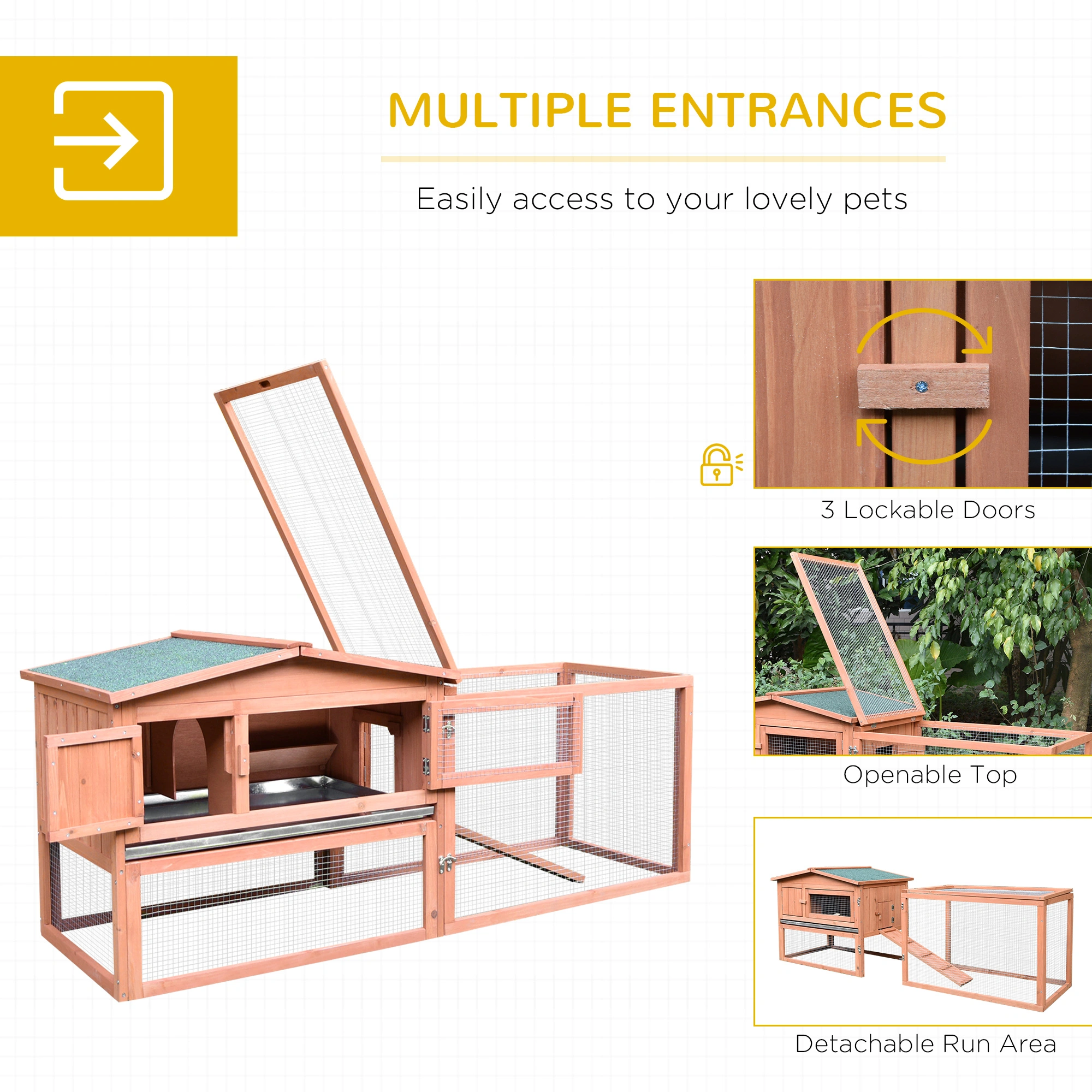 Small Animal Playpen Cage, Portable Pet Exercise Pen for Rabbits, Guinea Pigs, Hamsters & Puppies, Foldable Wire Fencing Enclosure, 8 Panel Dog Crate Outdoor Indoor Use view 2
