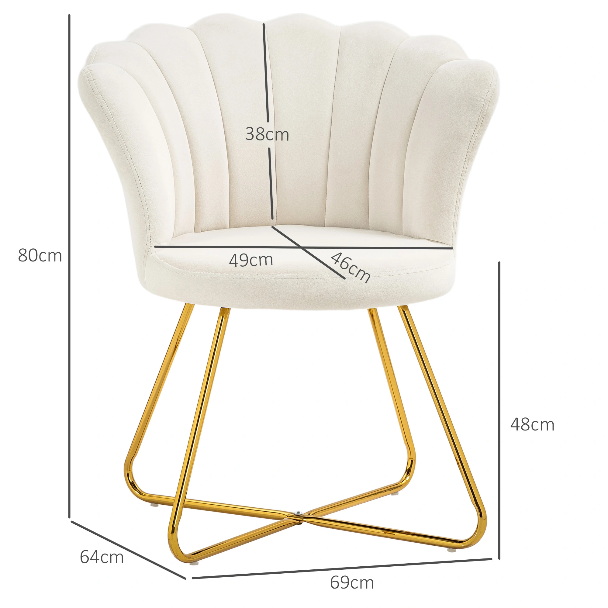 Velvet-Feel Lotus Petal Accent Chair view 2