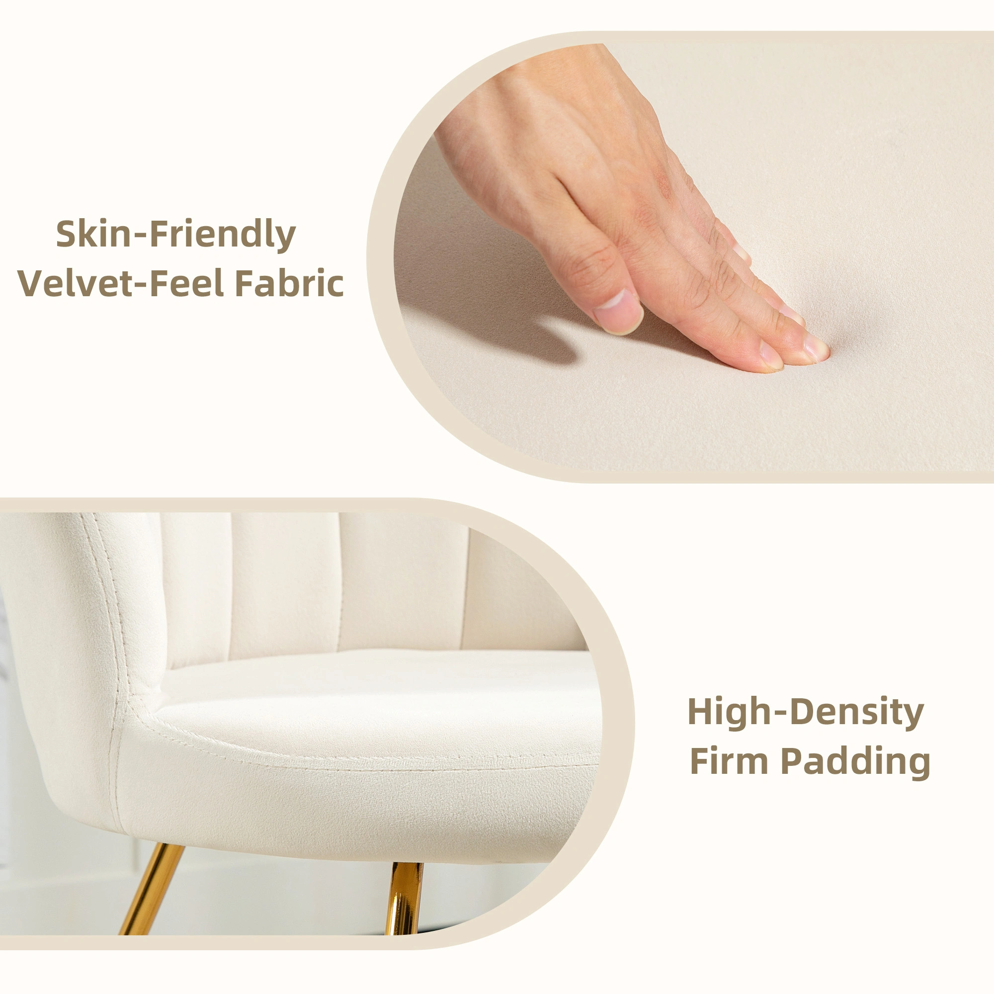 Velvet-Feel Lotus Petal Accent Chair view 3