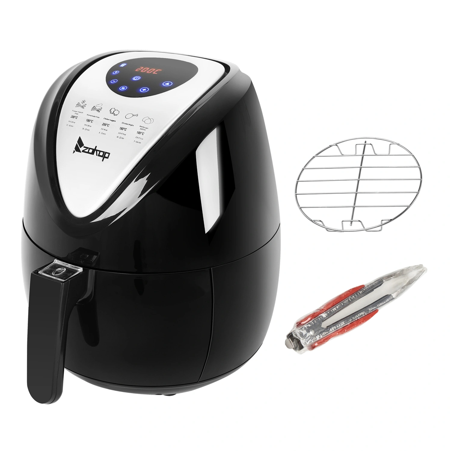 KAF1300P-D1 1500W Programmable Air Fryer 2.6L 2.7Qt UK Plug 220-240V 50/60Hz Black view 2