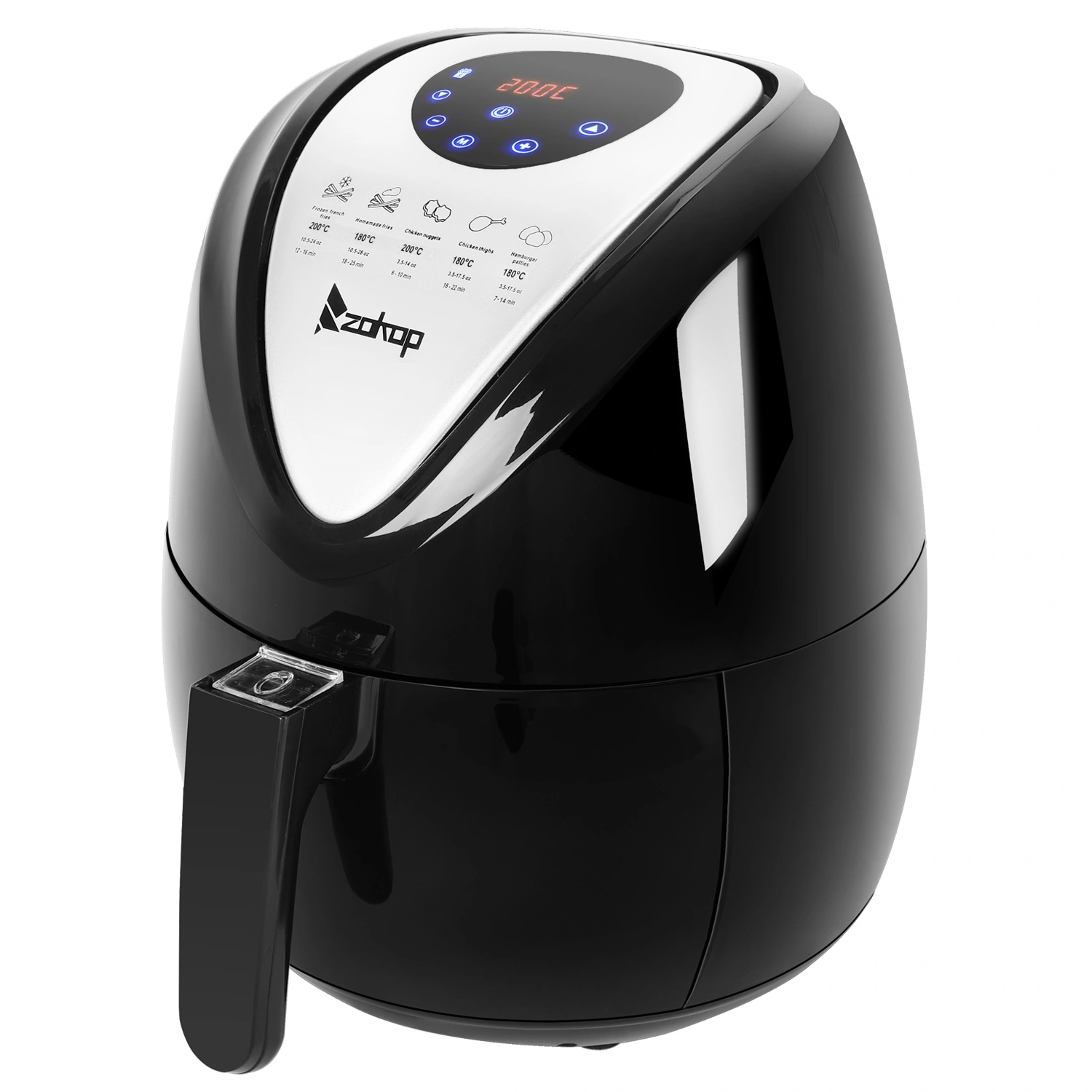 KAF1300P-D1 1500W Programmable Air Fryer 2.6L 2.7Qt UK Plug 220-240V 50/60Hz Black view 3