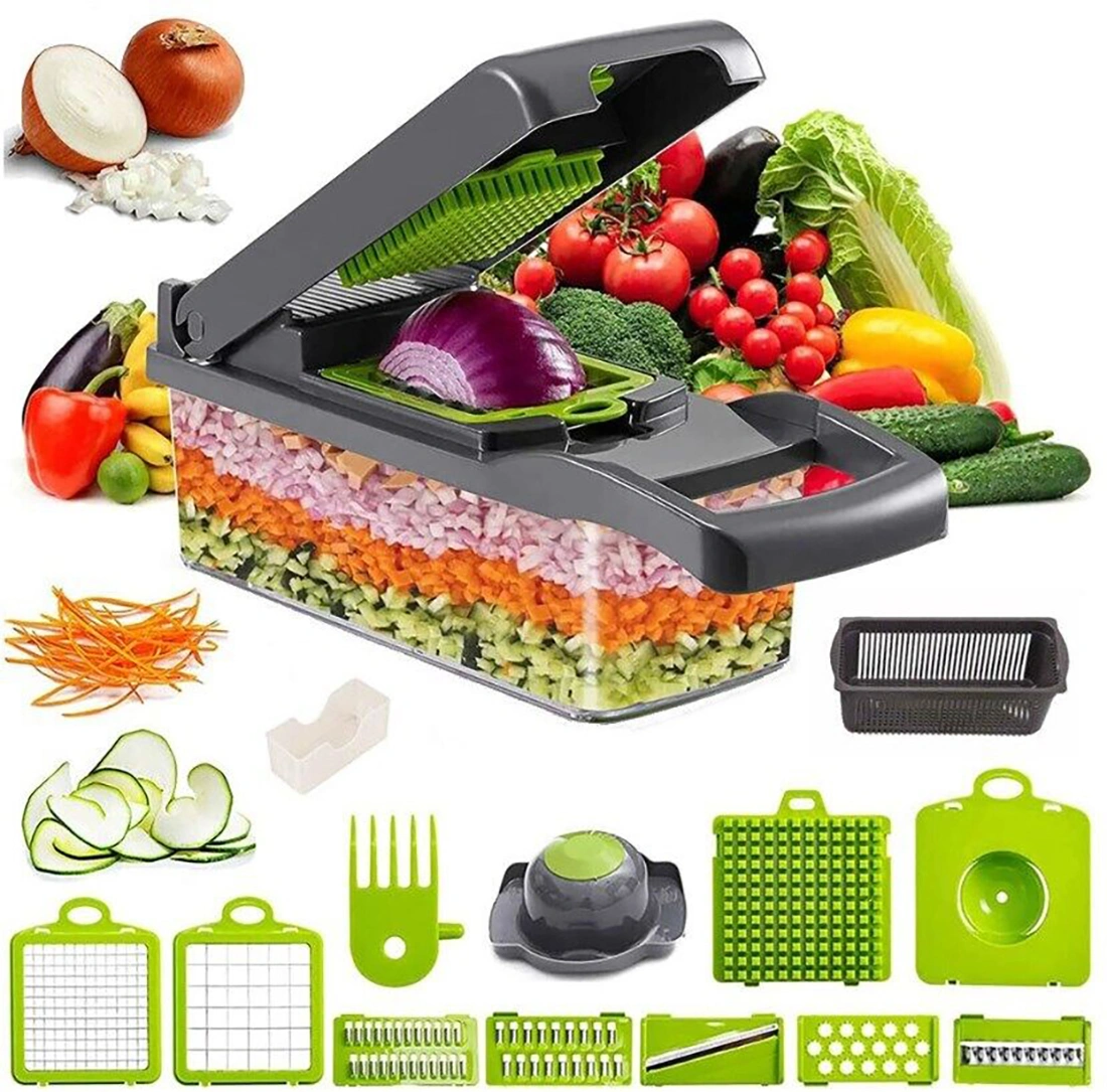 16-in-1 Vegetable Chopper - Multifunctional Food Slicer Dicer & Peeler for Salad Fruit