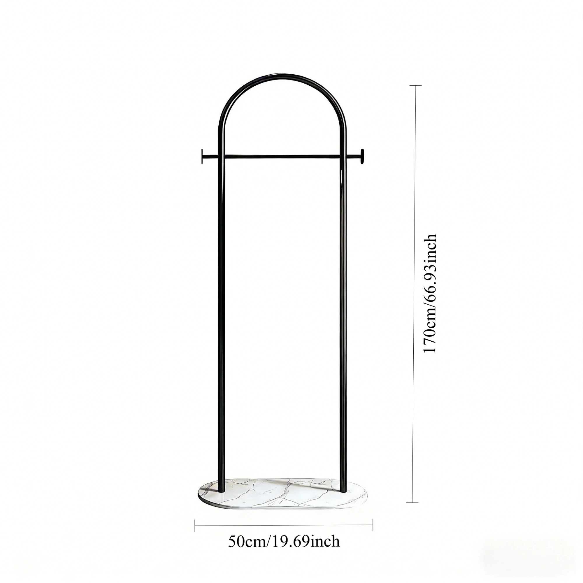 Clothing Rack, Golden Metal Freestanding Heavy Duty Clothes Rack with Marble Base, Multipurpose Garment Hanger for Bedroom, Hat, Scarf, Jacket view 3