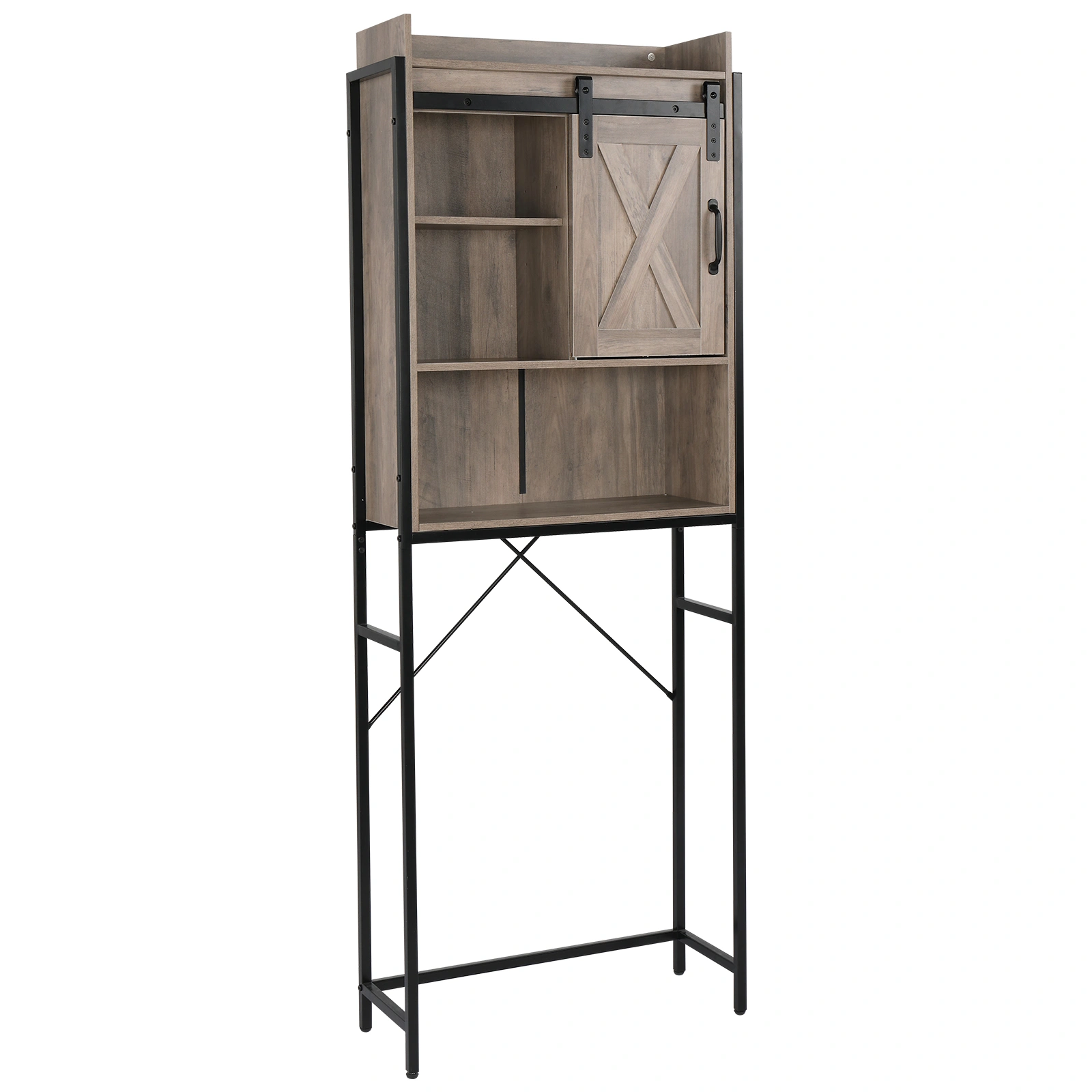 Retro Style MDF With Triamine Iron Frame Sliding Door Three-Layer Rack Bathroom Cabinet view 8