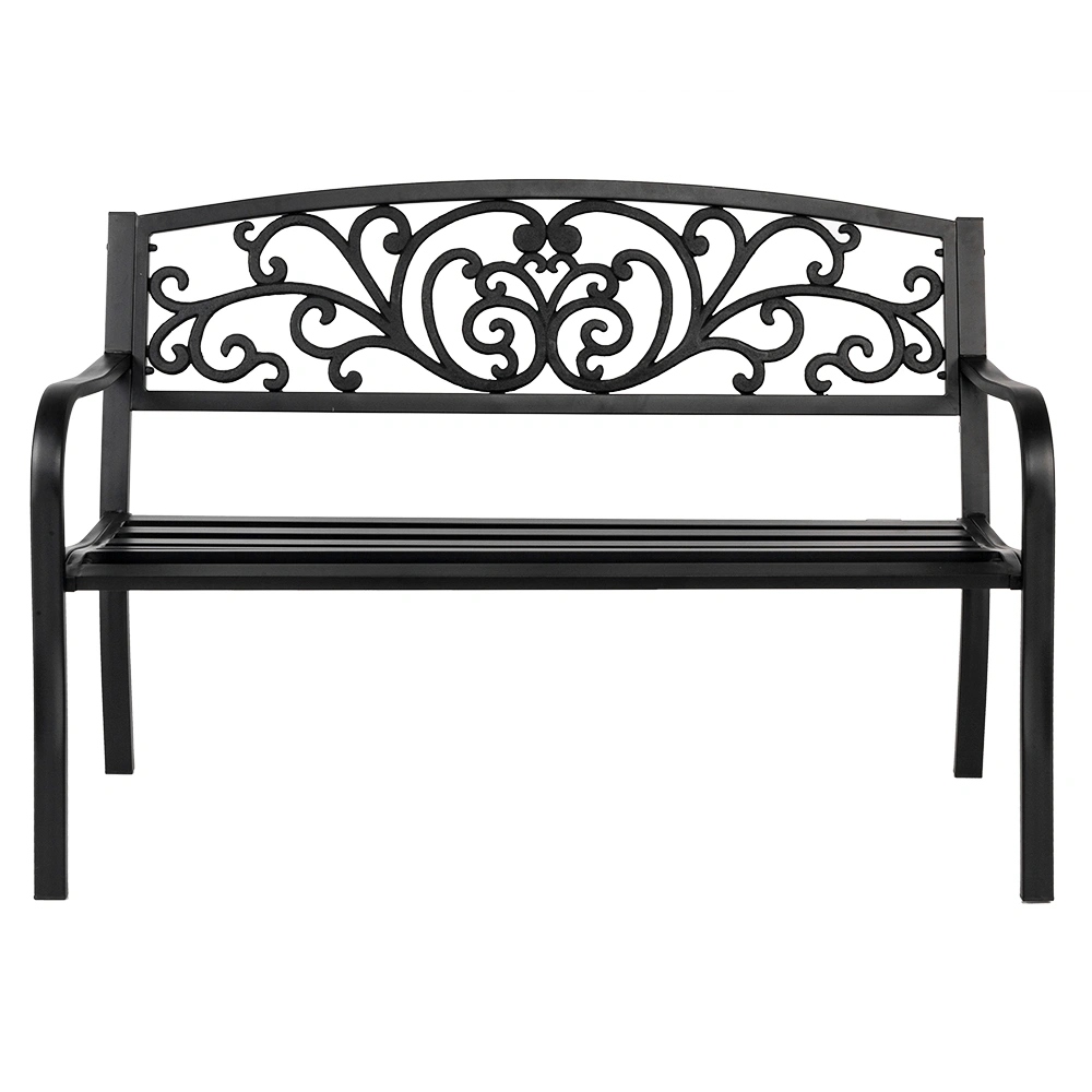 50 Inch Iron Outdoor Bench Courtyard Park Leisure Garden Decoration view 2