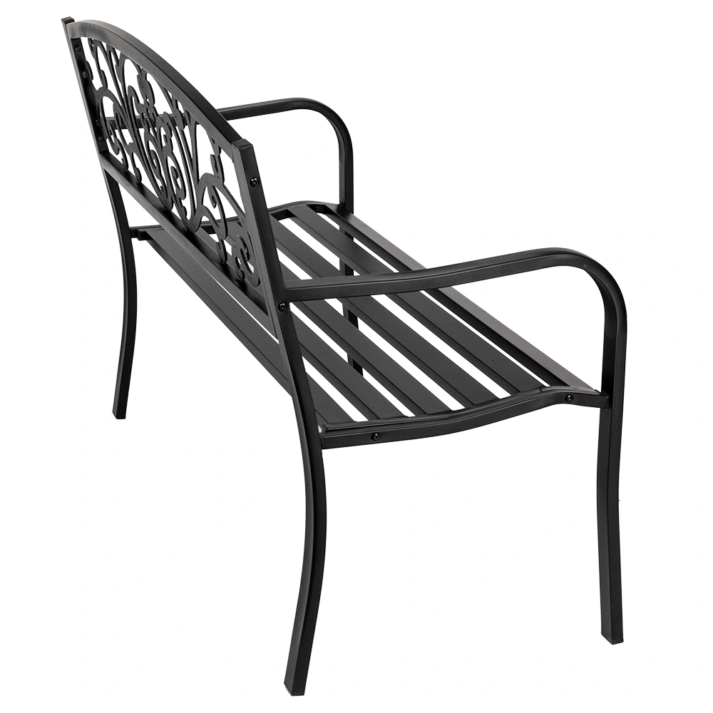 50 Inch Iron Outdoor Bench Courtyard Park Leisure Garden Decoration view 3