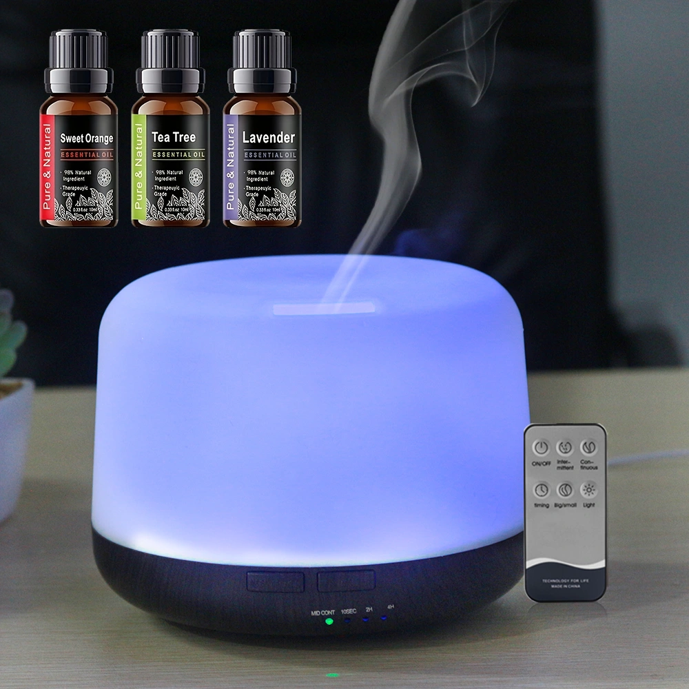 500ml Ultrasonic Essential Oil Diffuser & Humidifier with Remote, Auto-Off Timer, 7 Color Changing Night Light for Home, Office, Yoga view 12