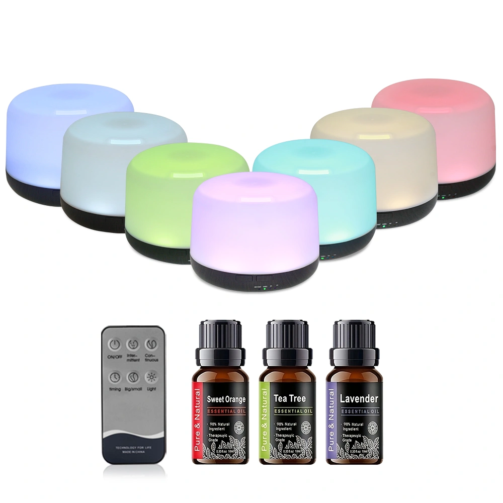500ml Ultrasonic Essential Oil Diffuser & Humidifier with Remote, Auto-Off Timer, 7 Color Changing Night Light for Home, Office, Yoga view 6