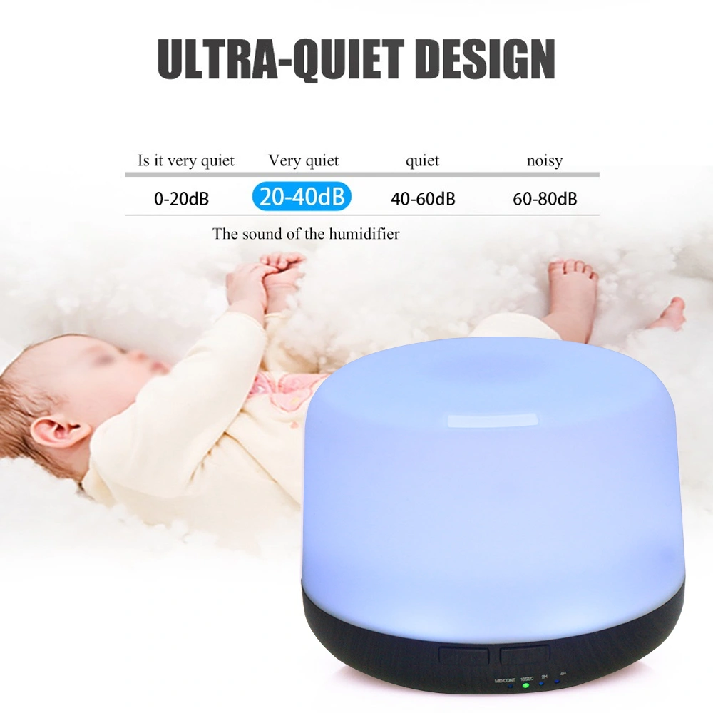 500ml Ultrasonic Essential Oil Diffuser & Humidifier with Remote, Auto-Off Timer, 7 Color Changing Night Light for Home, Office, Yoga view 7