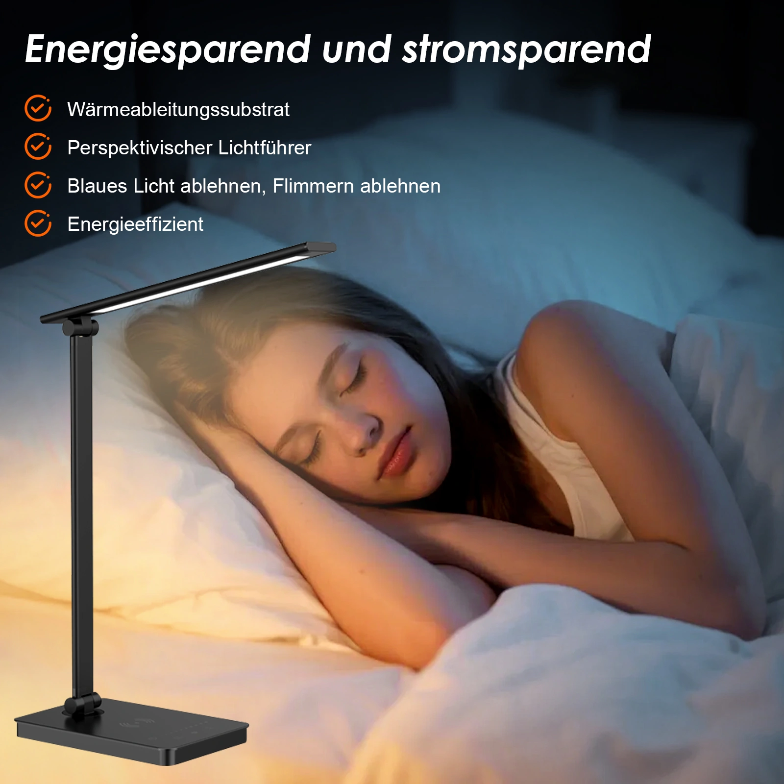 LED Desk Lamp 15W Dimmable Table Light, Eye Protection Mode, Built-in LED, USB Port, Adjustable Brightness view 4
