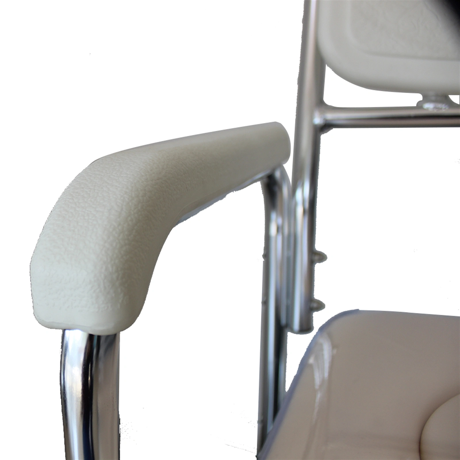 Heavy Duty Memory Foam Commode Chair with Toilet Seat, Multifunction Potty Chair for Adults, White Beige view 13