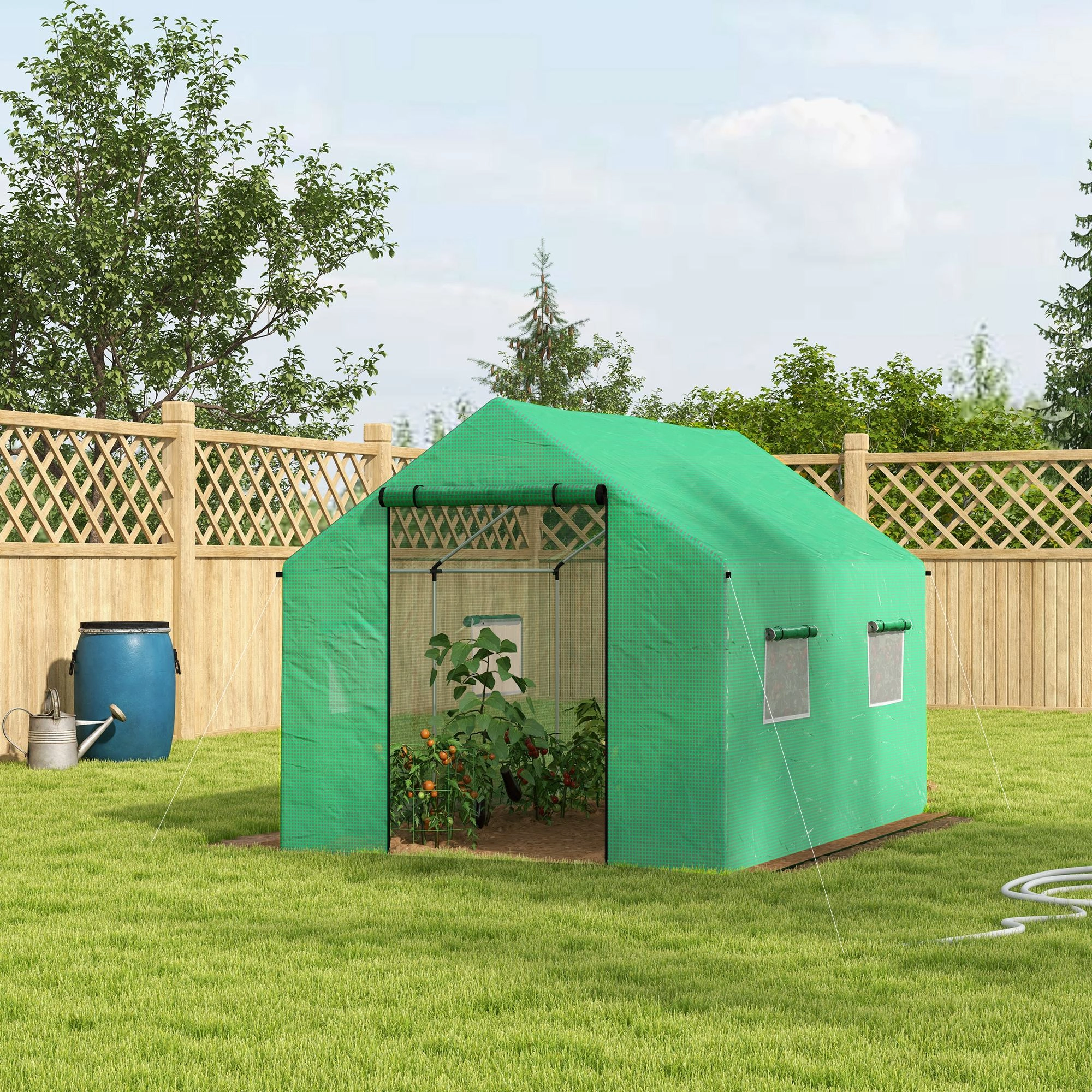 Mini Walk-in Greenhouse - Portable Garden Plant Protection Tent with Zippered Door for Seed Starting