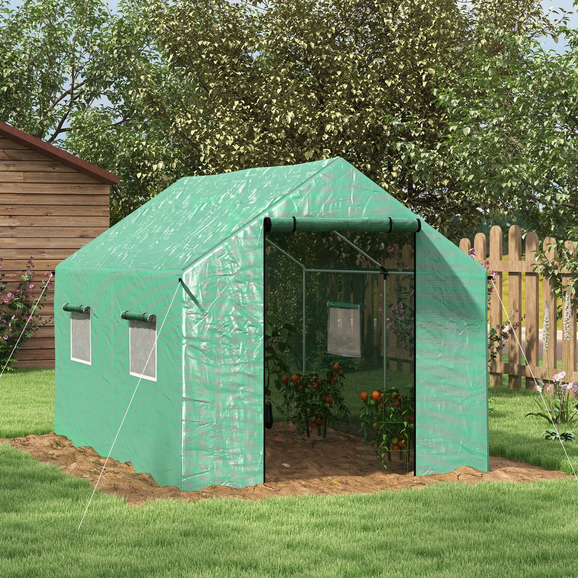 Mini Walk-in Greenhouse - Portable Garden Plant Protection Tent with Zippered Door for Seed Starting view 3