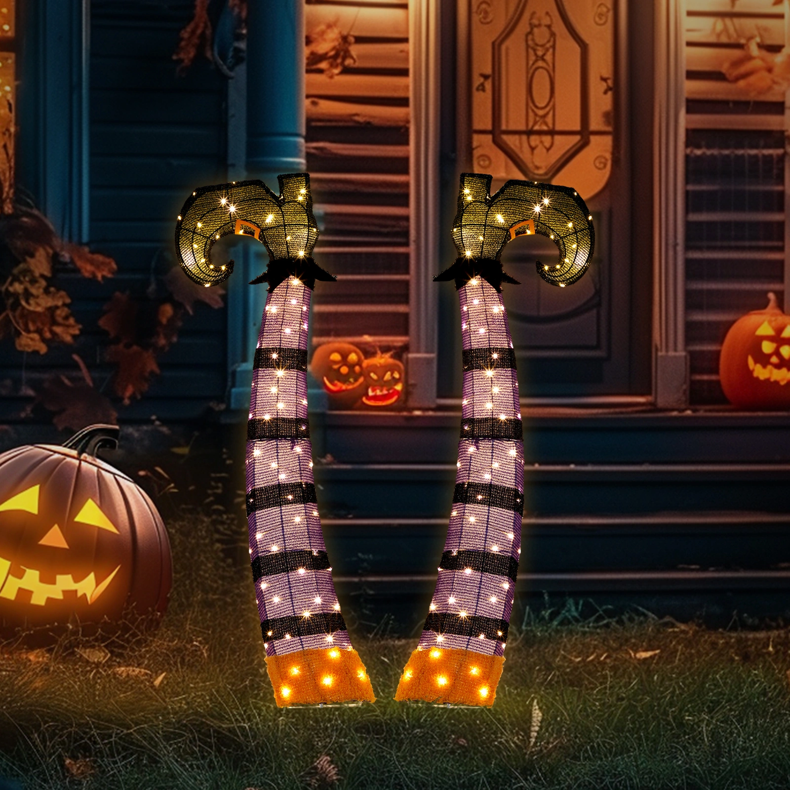 4ft 2D Witch legs Outdoor Halloween Decorations view 3