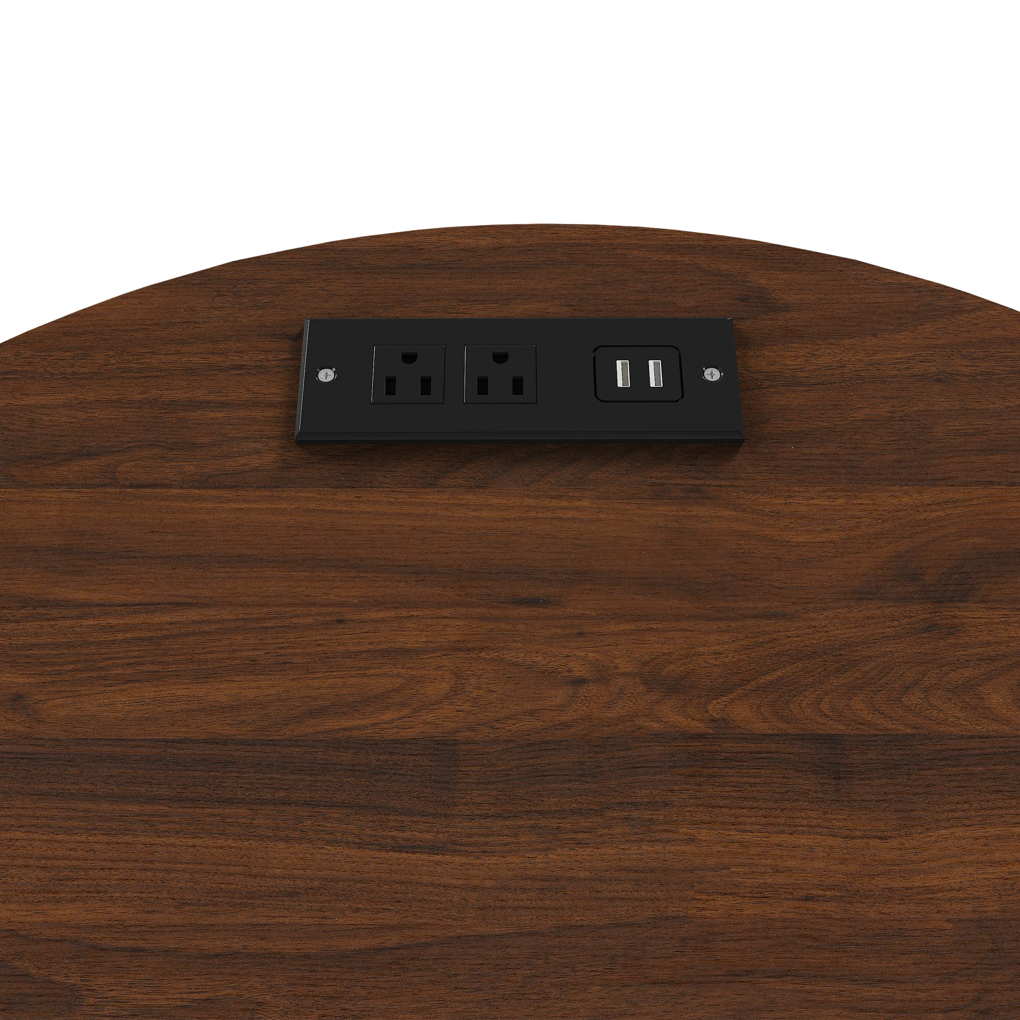 Set of 2 Mid Century Modern Cylinder End Tables with USB Charging Station & Sliding Door, 2-Tier Storage Round Nightstand, Walnut Bedside Tables for Living Room, Bedroom, Entryway view 14