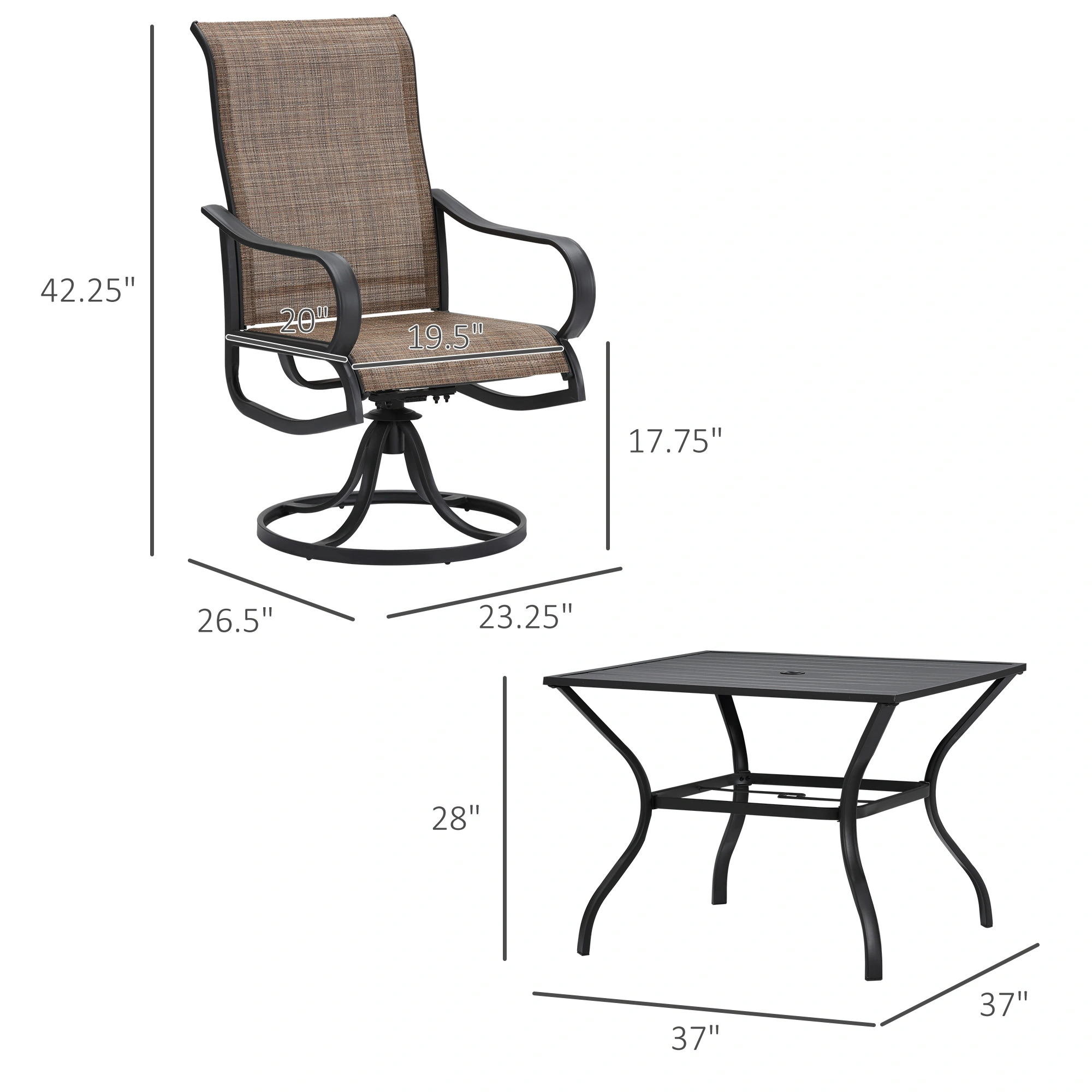 Patio Rocking Chair Outdoor Garden Chair - Heavy Duty Resin Wicker Rocker for Deck Yard view 3