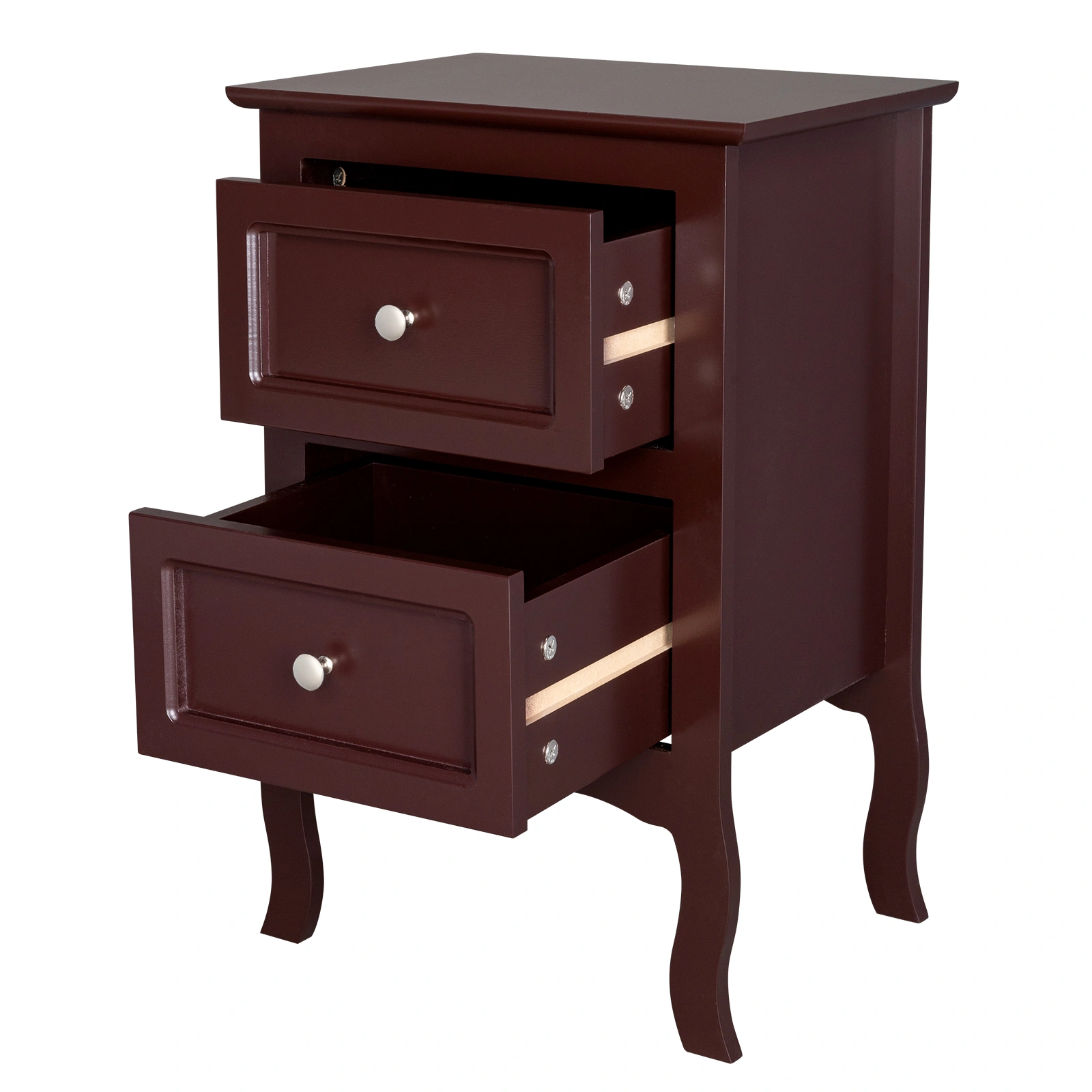 2PCS Country Style Two-Tier Night Stands, Large Size Bedside Tables with Storage Shelf, Wood Finish End Tables for Bedroom view 10
