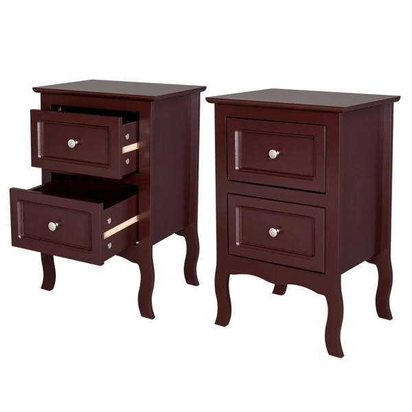 2pcs Country Style Two-Tier Night Tables Large Size Grown view 3