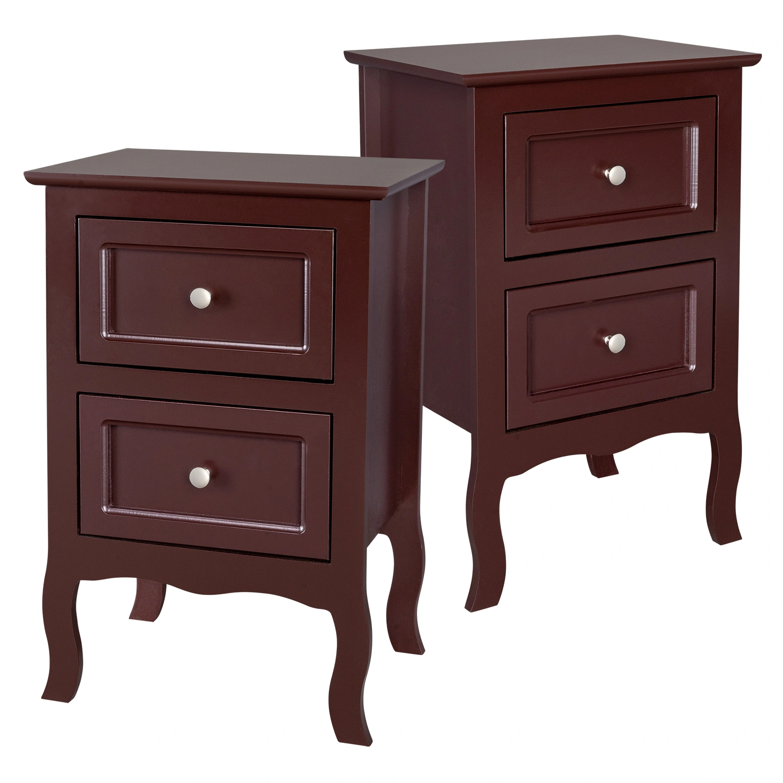 2PCS Country Style Two-Tier Night Stands, Large Size Bedside Tables with Storage Shelf, Wood Finish End Tables for Bedroom view 4