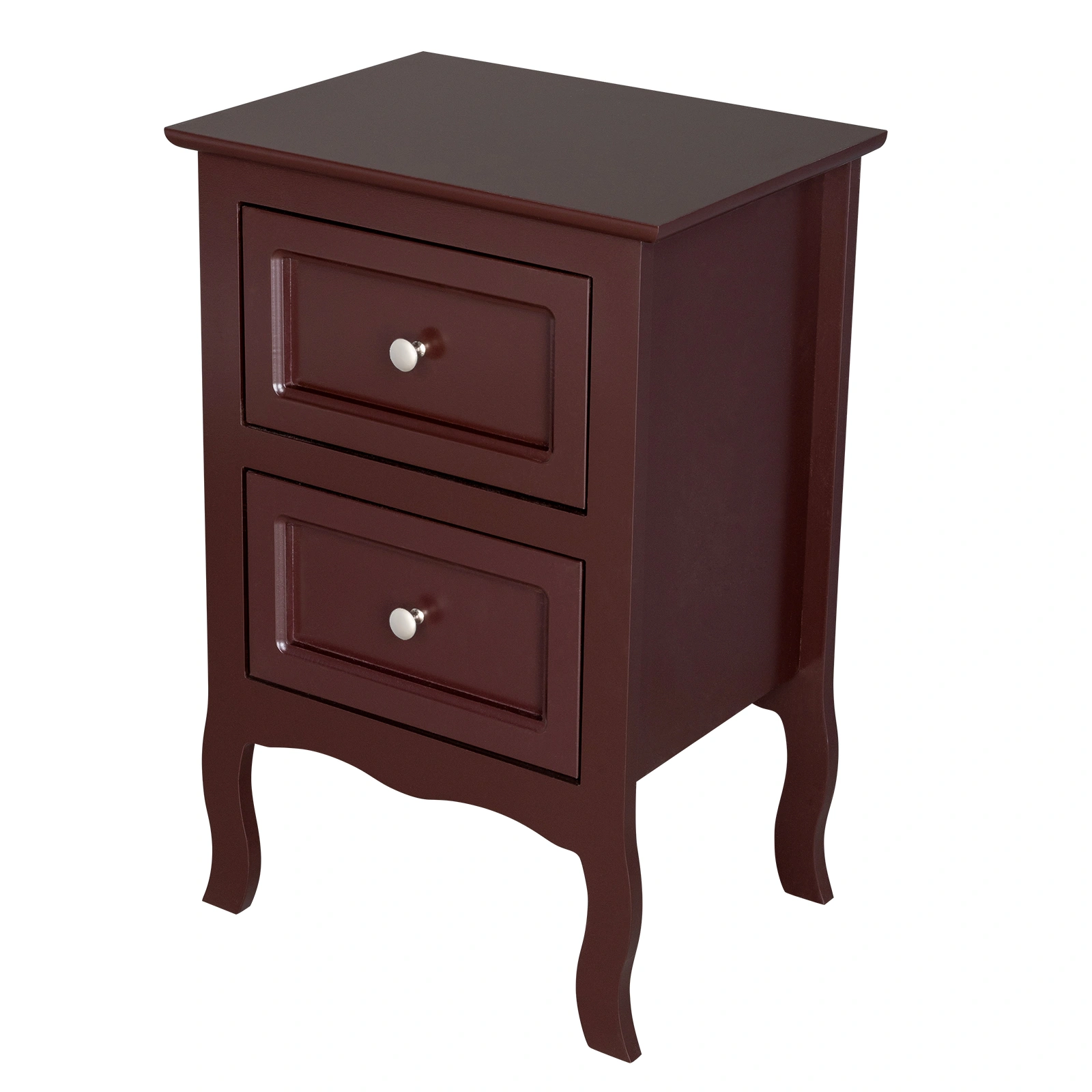 2PCS Country Style Two-Tier Night Stands, Large Size Bedside Tables with Storage Shelf, Wood Finish End Tables for Bedroom view 9