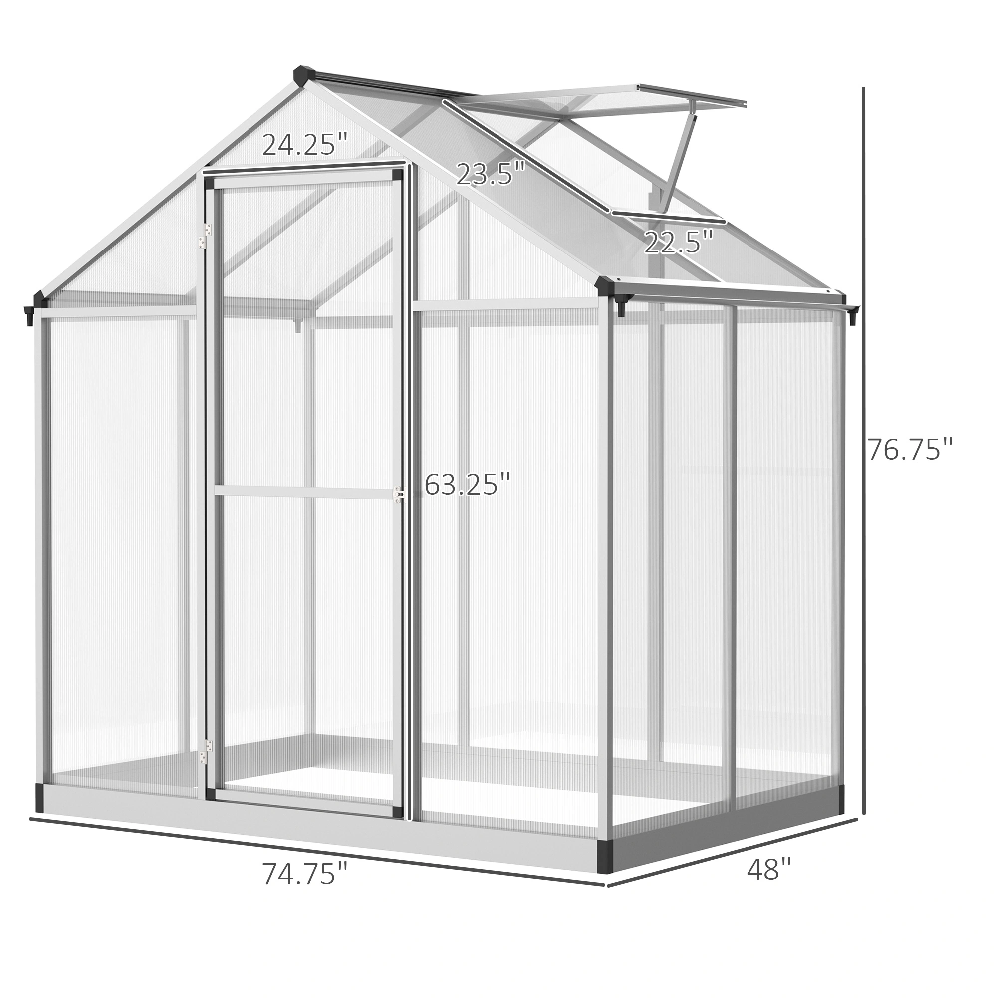 Walk-In Greenhouse Grow House Tent, Indoor Plant Greenhouse, Portable Outdoor Gardening Shelter view 2