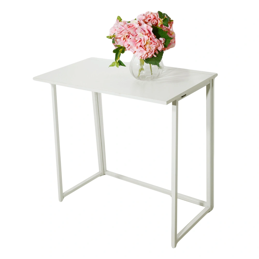 Simple Collapsible Computer Desk White view 4