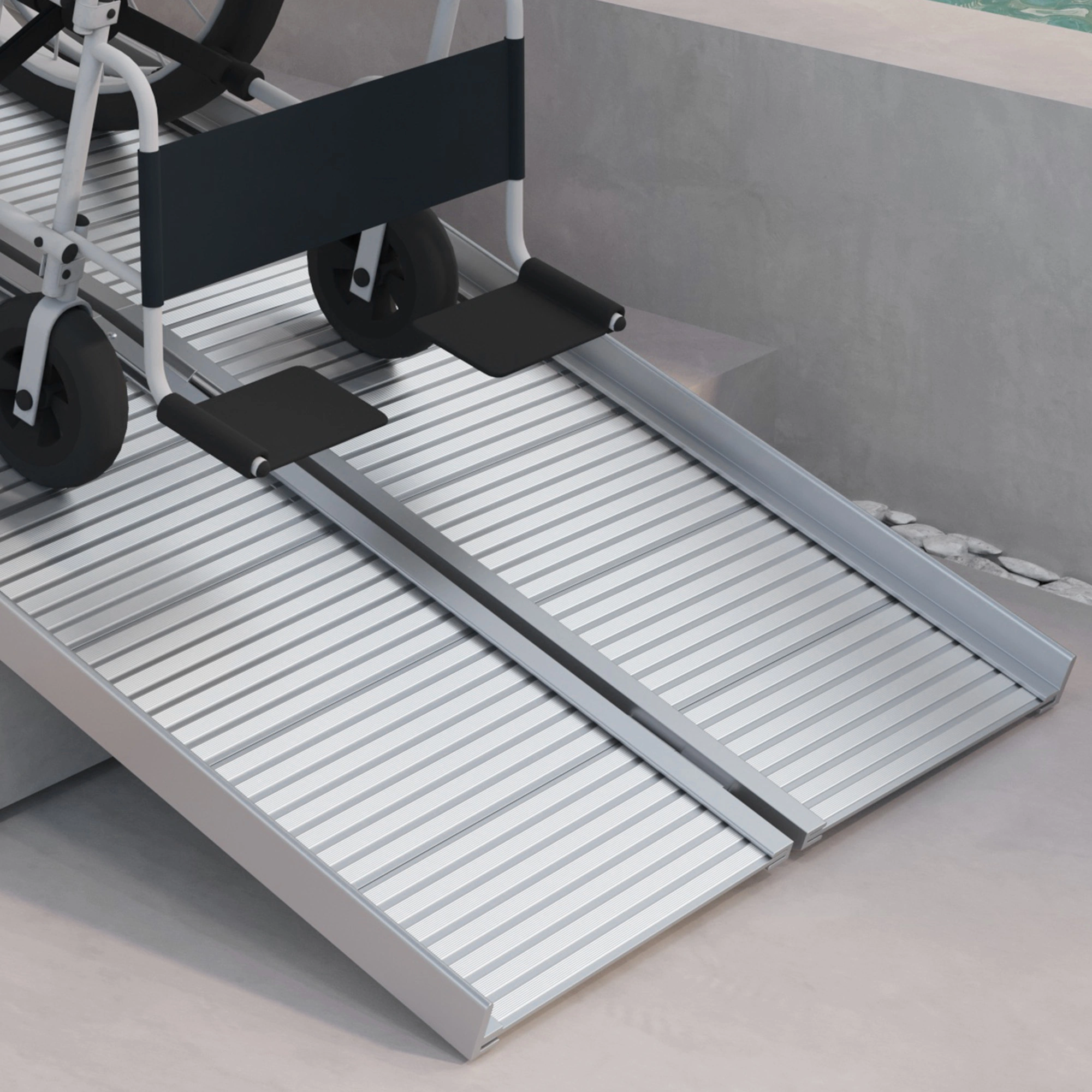 Portable Wheelchair Ramp, 5" x 36" Aluminum Rolling Ramp, 800 lbs Capacity, Lightweight Foldable Mobility Ramp for Scooters & Wheelchairs, Non-Slip Surface view 7