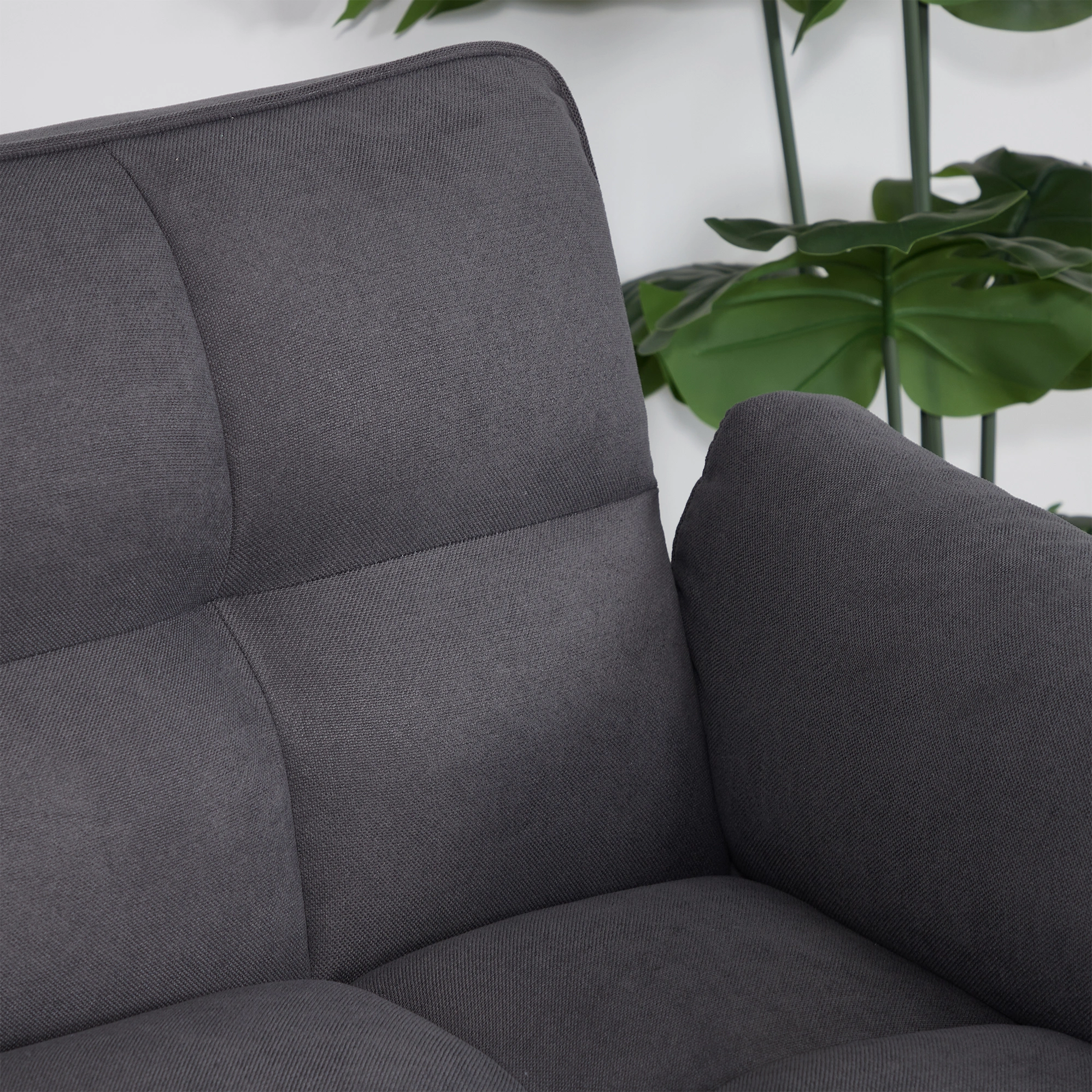 75" Flared Arm Convertible Sleeper Sofa Bed with Memory Foam Cushion, Dark Gray Fabric Loveseat for Living Room view 10