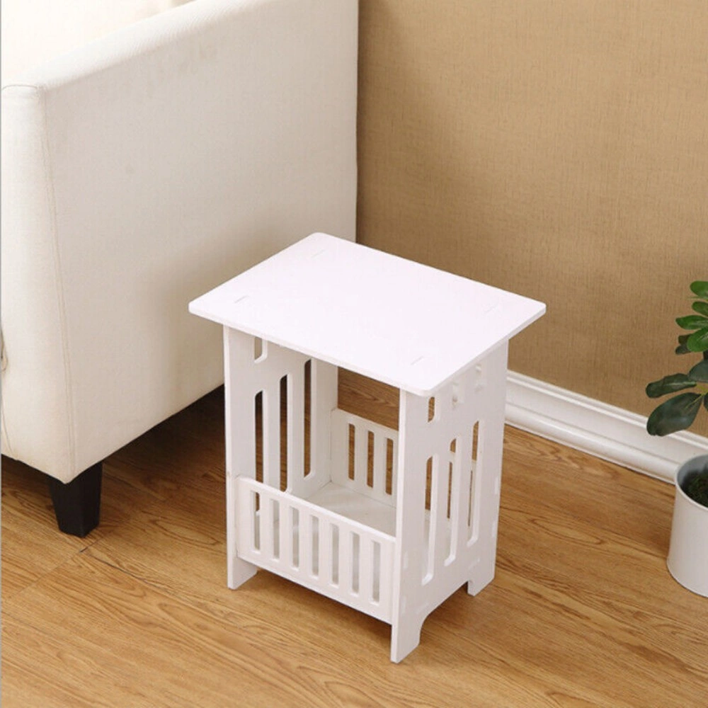 White Bedside Table Nightstand Small End Cabinet Side Table Storage Organizer view 2