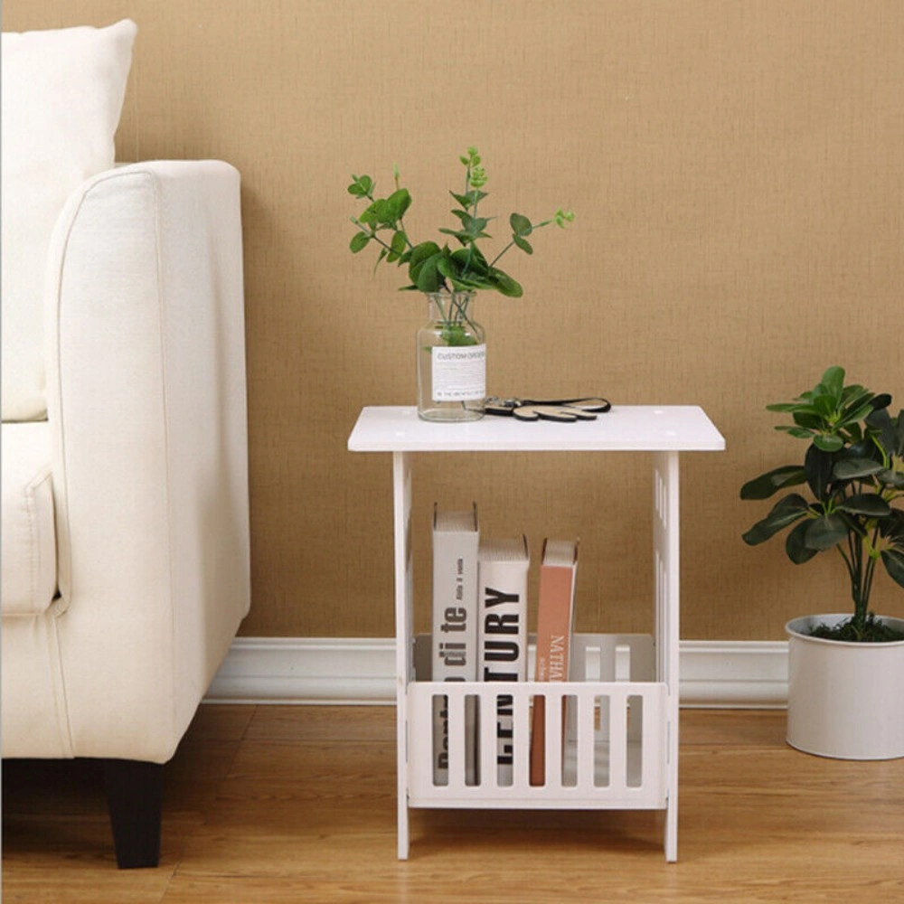 White Bedside Table Nightstand Small End Cabinet Side Table Storage Organizer view 3