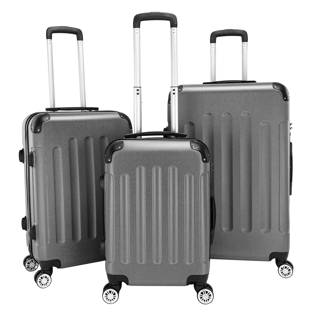 3-in-1 Portable ABS Trolley Suitcase 20 24 28 Inch Travel Luggage Case Dark Gray view 2