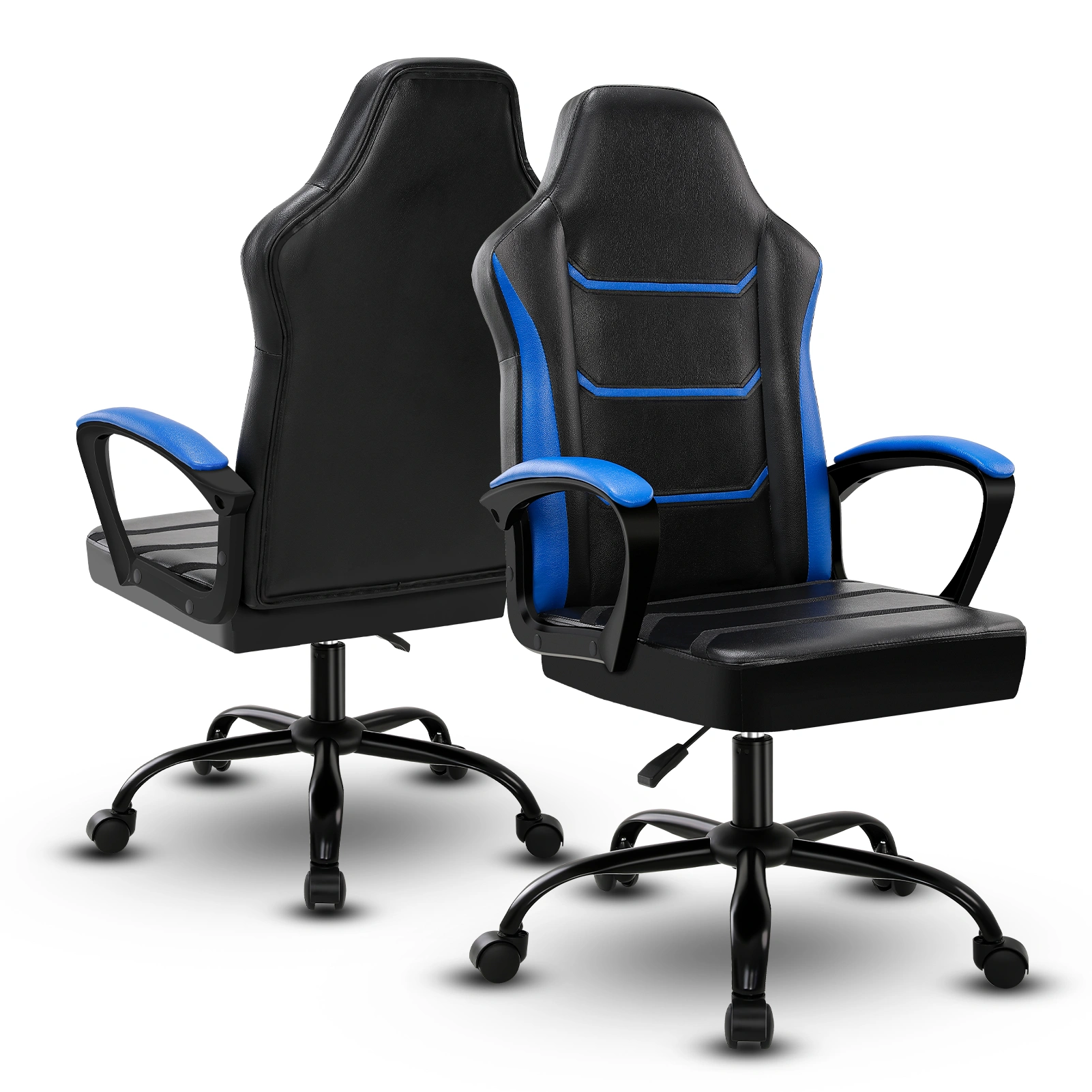 Video Game Chair Breathable PU Leather, Racing E-Sport Gaming Chair Height Adjustable, Computer Desk Chair for Adults & Teenagers, Blue