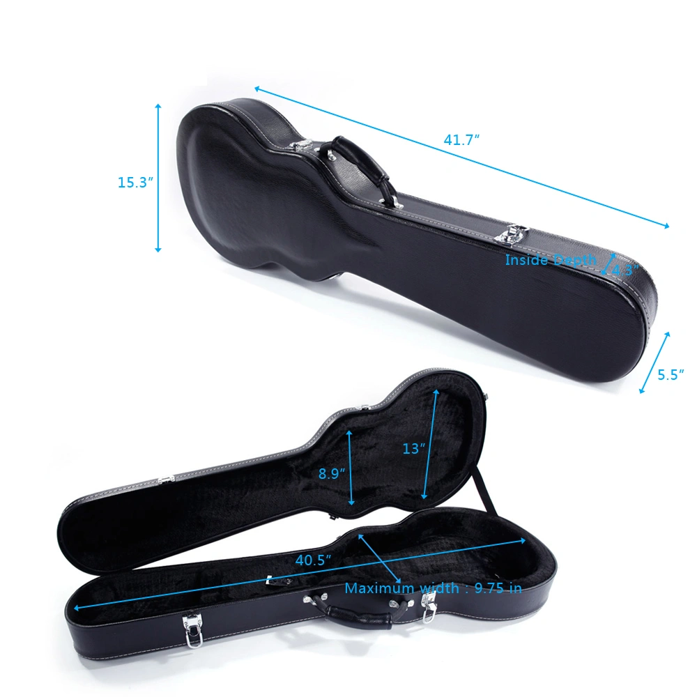 High Grade Electric Guitar Hard Case for GLP Style Electric Guitar Microgroove Bulge Surface Black view 19