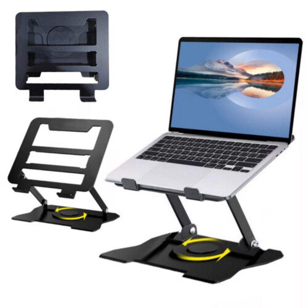 Metal Laptop Stand 360° Adjustable Portable Tablet Riser Bracket Holder for Desk view 2