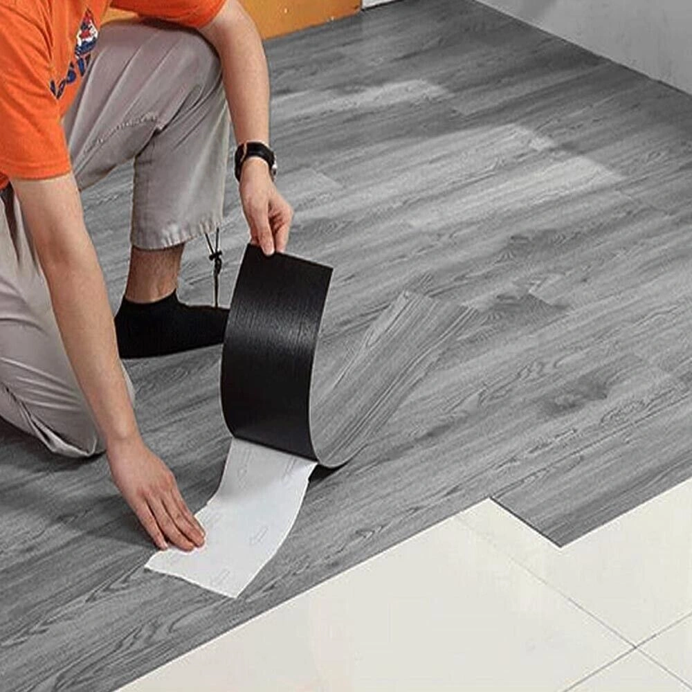 5m² Self-Adhesive Vinyl Plank Flooring Wood Look, Peel and Stick Tile for Bathroom Decor view 4