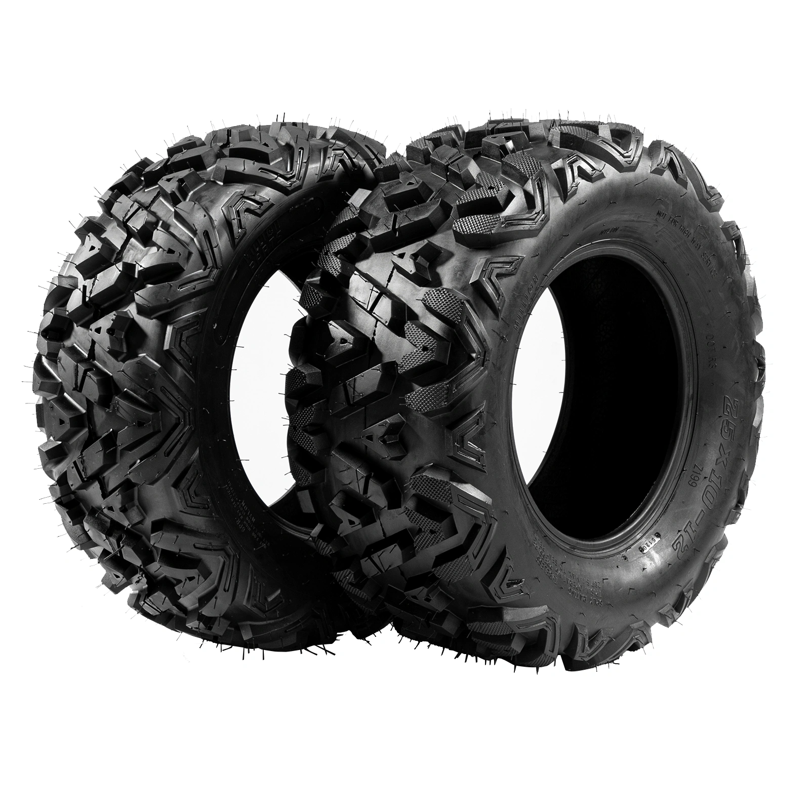 Complete Set of 4 All Terrain ATV UTV Tires 25x8-12 Front & 25x10-12 Rear 6PR Tubeless view 2