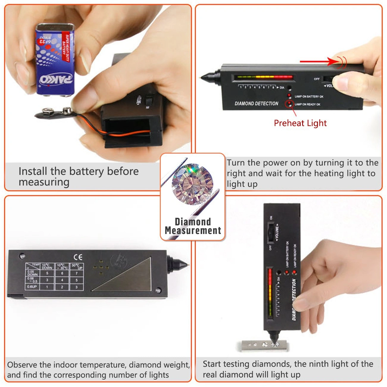 Portable Gemstone Diamond Tester Pen - Jeweler Thermal Conductivity Testing Tool Kit with US Shipping via USPS/DHL/FedEx/UPS - TK/TMEU Self-Pickup view 2