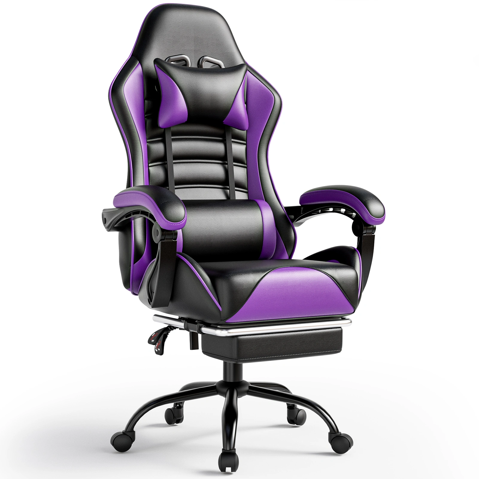 Gaming Chair with Footrest for Adults & Kids, Recliner Ergonomic Computer Chair, Adjustable Lumbar Pillow & Headrest, Office Desk Gamer Chair