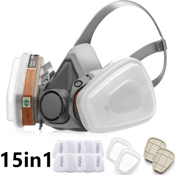 Reusable Half Face Shield Respirator Mask for Painting Welding Sanding Facepiece view 3