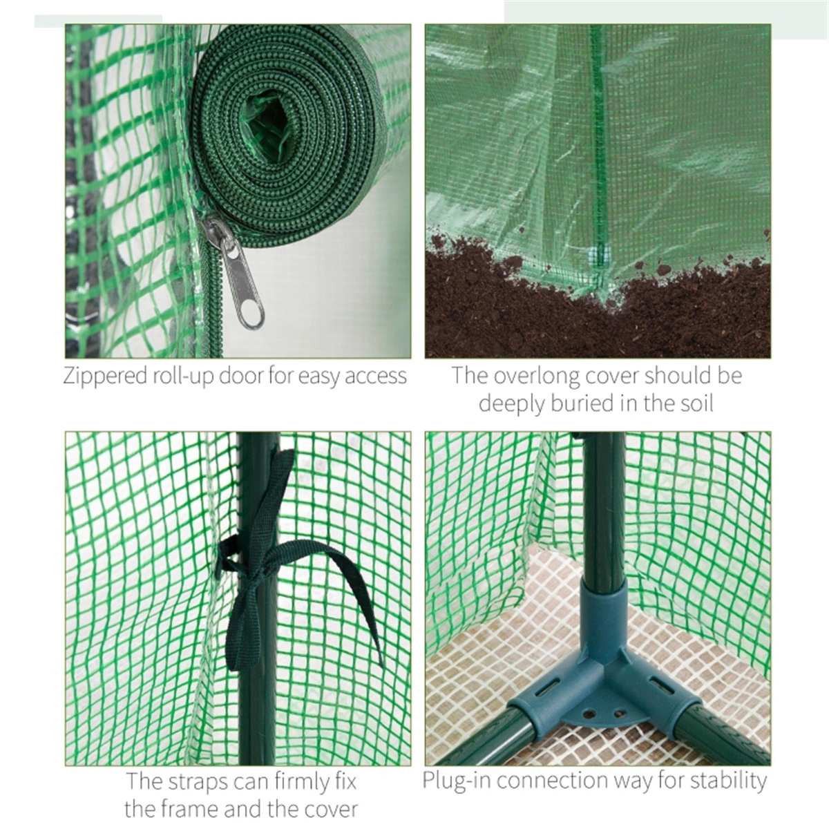 Mini Walk-In Greenhouse, Portable Plant Cold Frame with Zipper Door, 5-Tier Stackable Garden Tunnel view 2