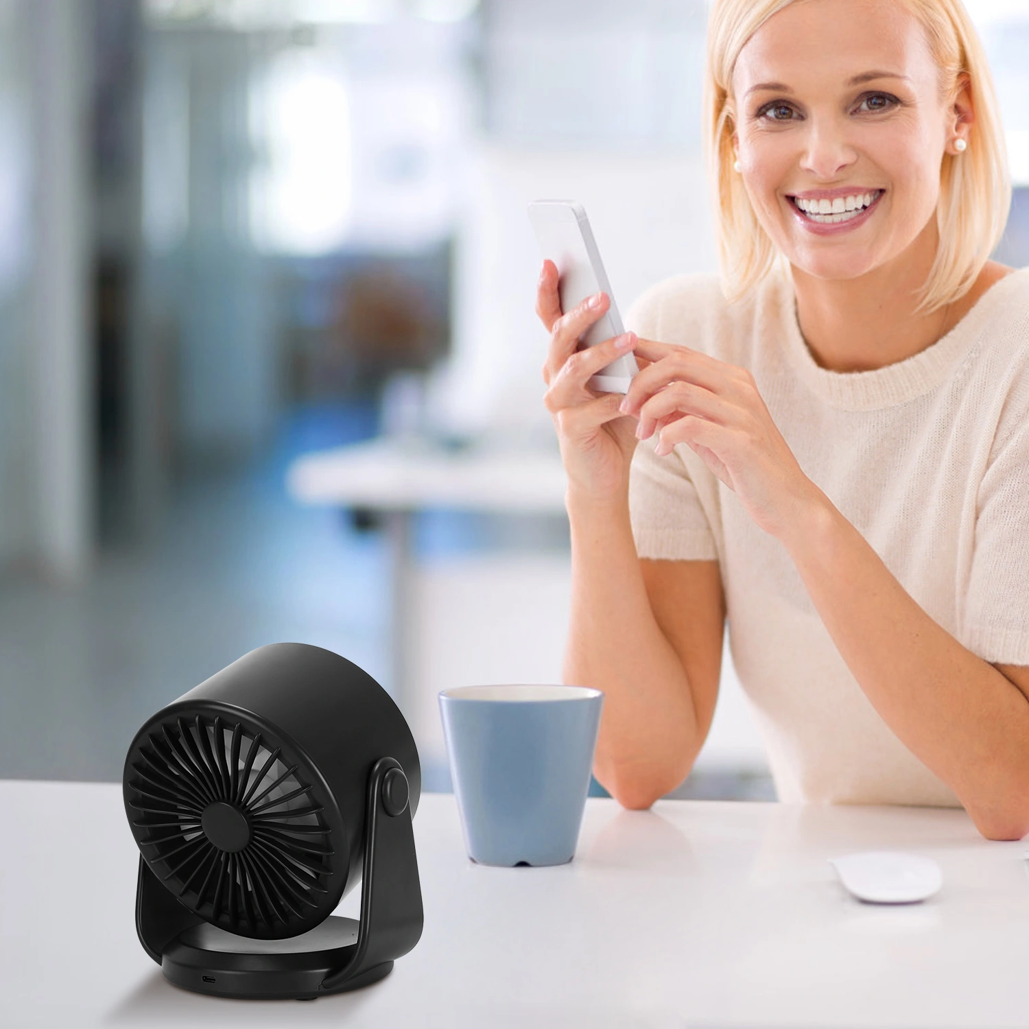 Portable USB Table Fan 100 Speed Settings Real-Time LCD Display Battery Indicator, 120 Degree Adjustable Tilt Desktop Wall Mount 4000mAh Wireless Cooling Fan view 12