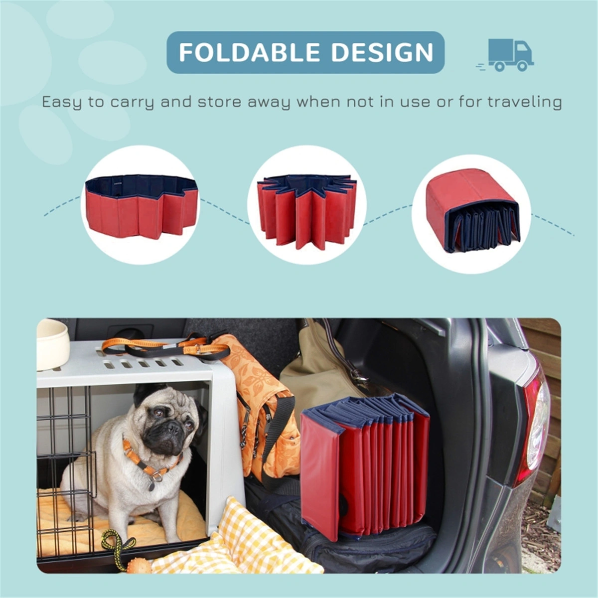 Inflatable Dog Pool, Extra Large Pet Bathing Tub, Foldable Puppy Swimming Pool with Drain Plug, Portable Outdoor Dog SPA Bath for Medium & Large Breeds view 3
