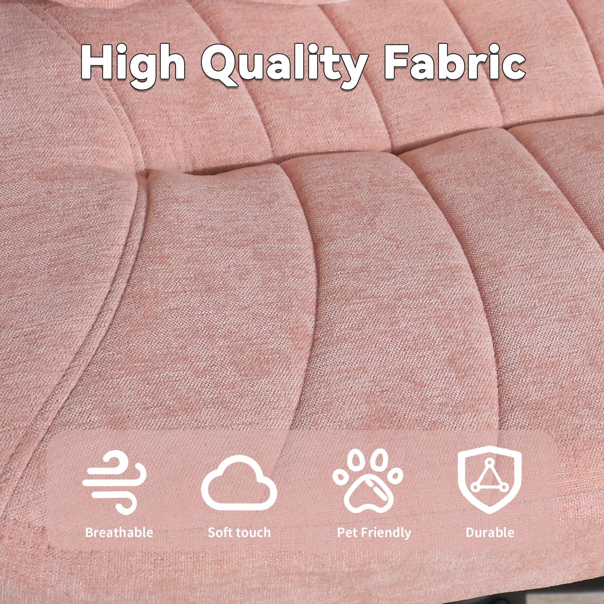 Gaming Office Chair with Footrest, Height Adjustable Swivel Desk Chair with Armrests & Casters, Pink view 4