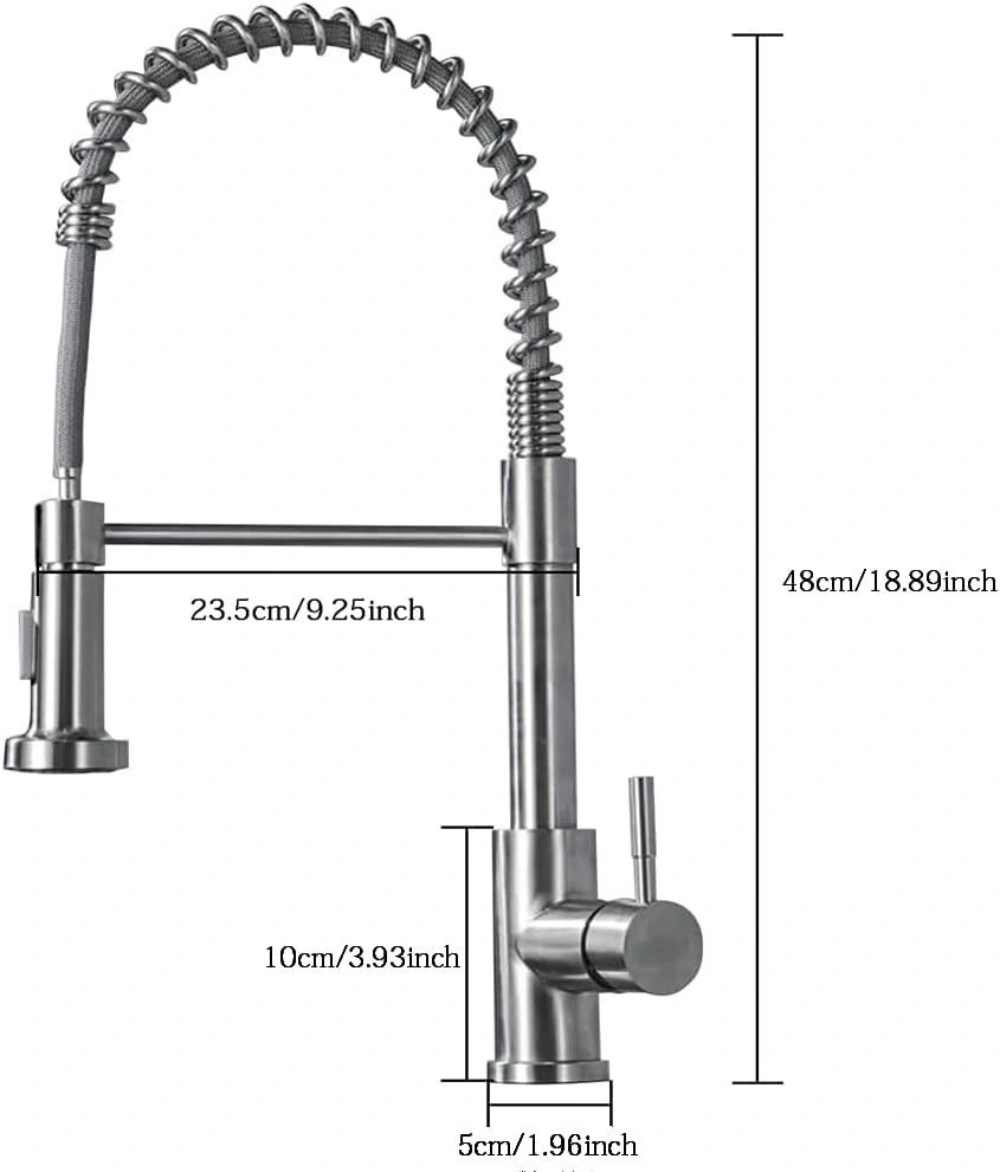 Modern Pull Out Kitchen Mixer Tap Dual Spout Spray Single Lever 360° Rotation Monobloc view 3